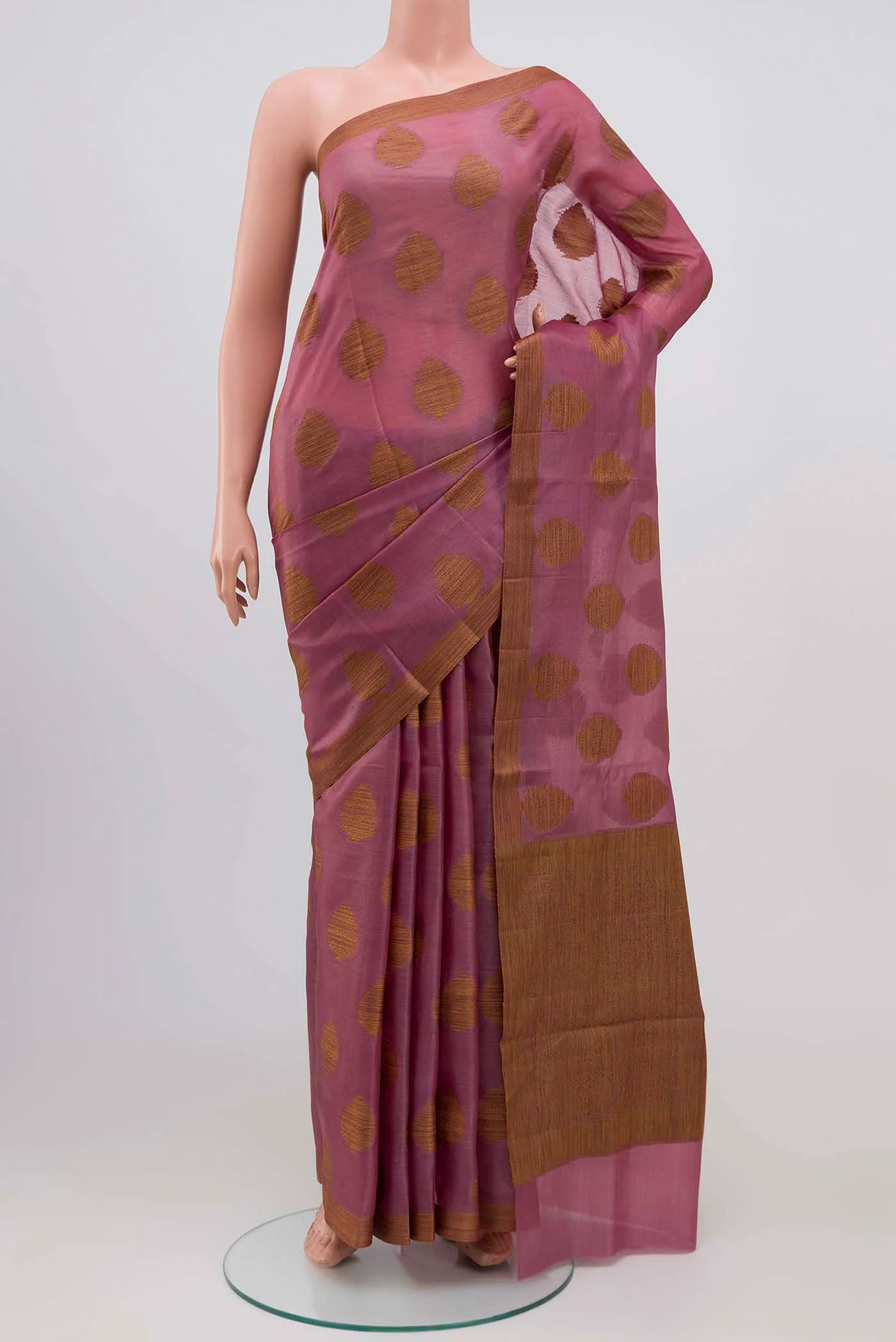 Mauve Banarasi Tussar Silk Saree