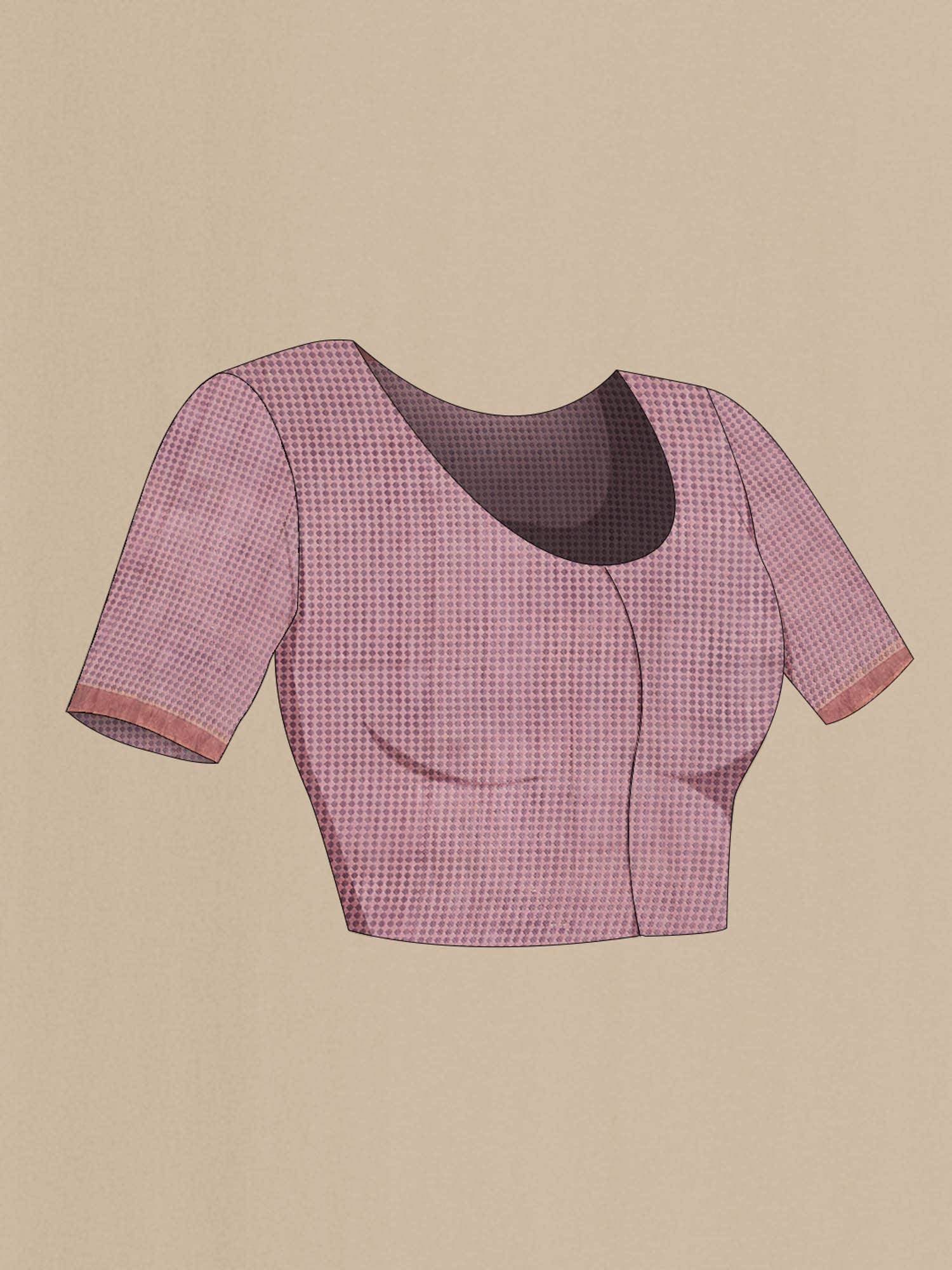 Mauve Bhagalpuri Tussar Silk Saree - Image 5