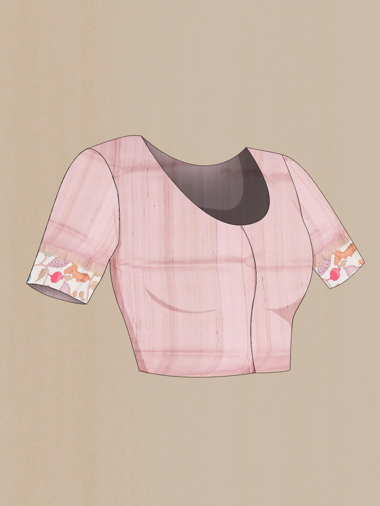 Mauve Bhagalpuri Tussar Silk Saree - Image 6