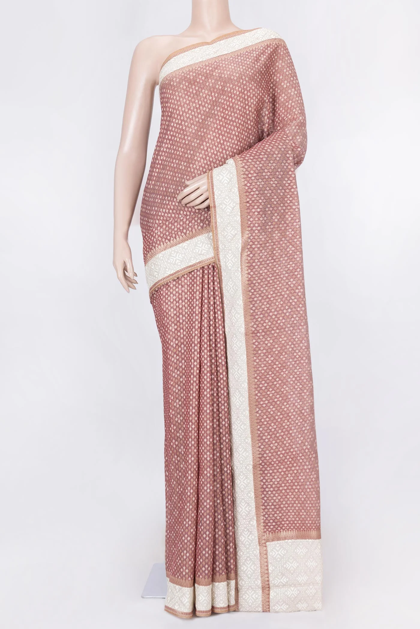 Mauve Banarasi Silk Cotton Saree