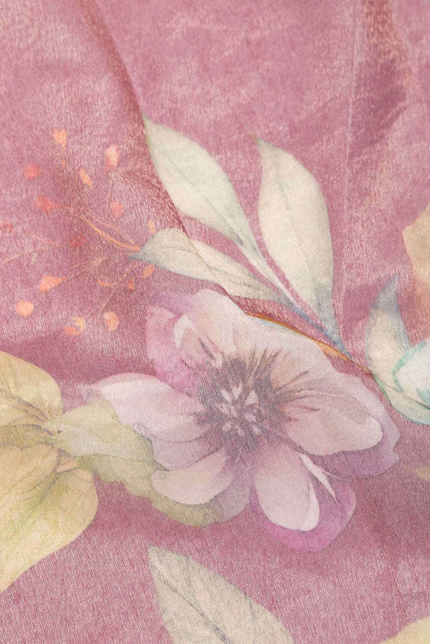 Mauve Dual Tone Organza Silk Saree - Image 2