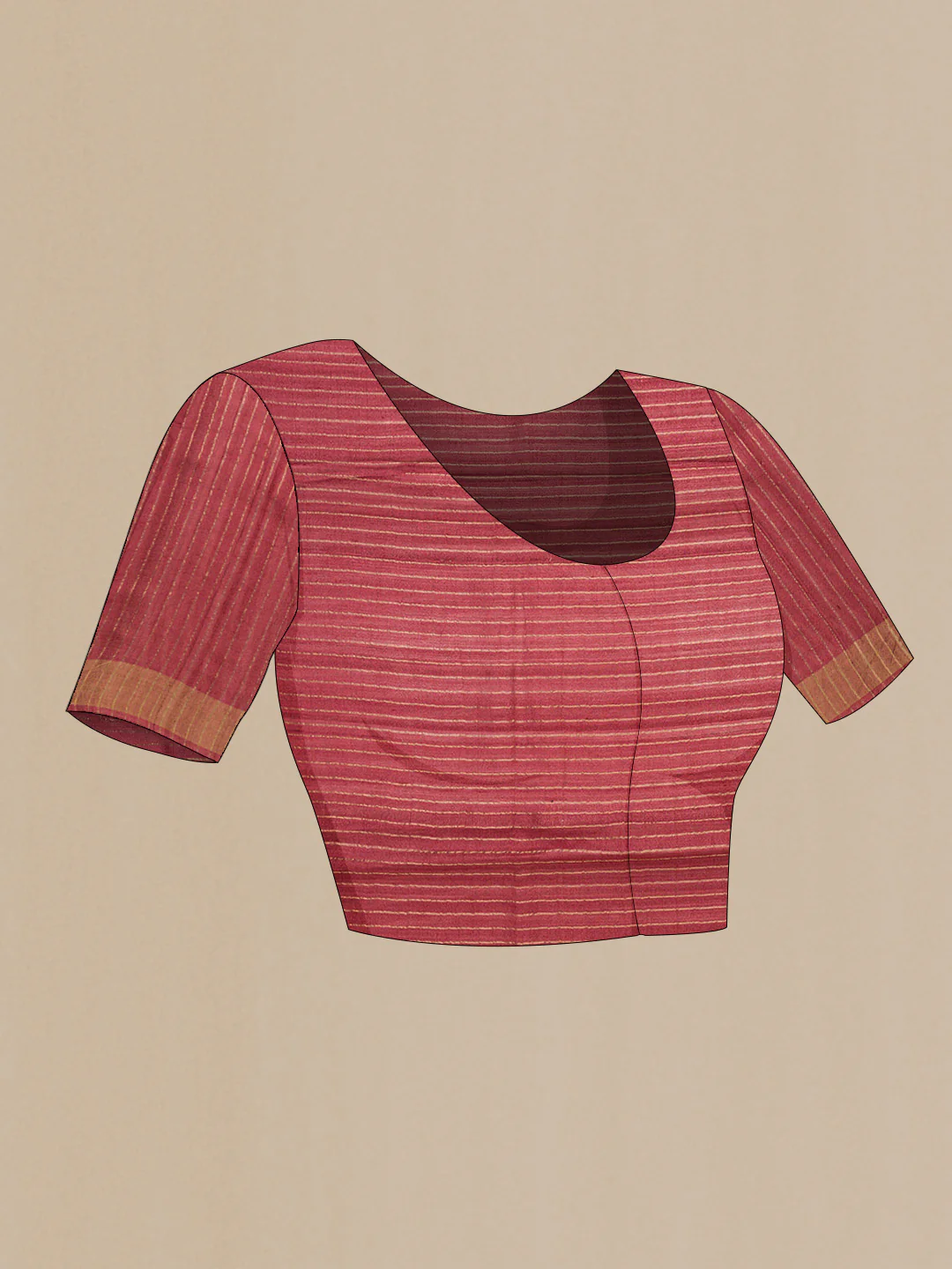Mauve Dual Tone Tussar Silk Saree - Image 4