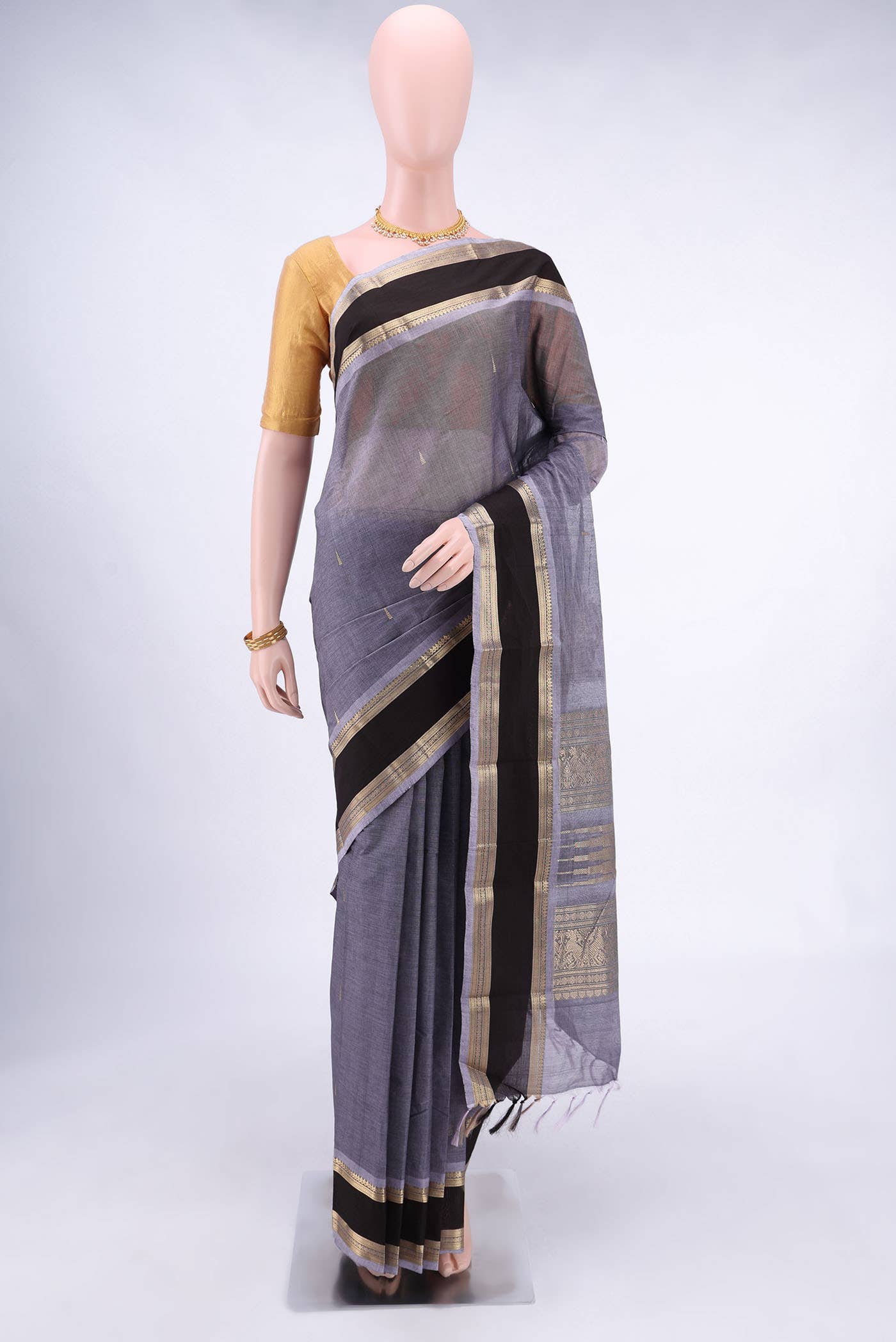 Mauve Kanchi Cotton Saree