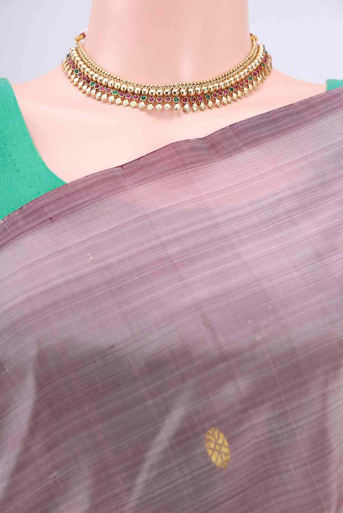 Mauve Kanjivaram Silk Saree - Image 2