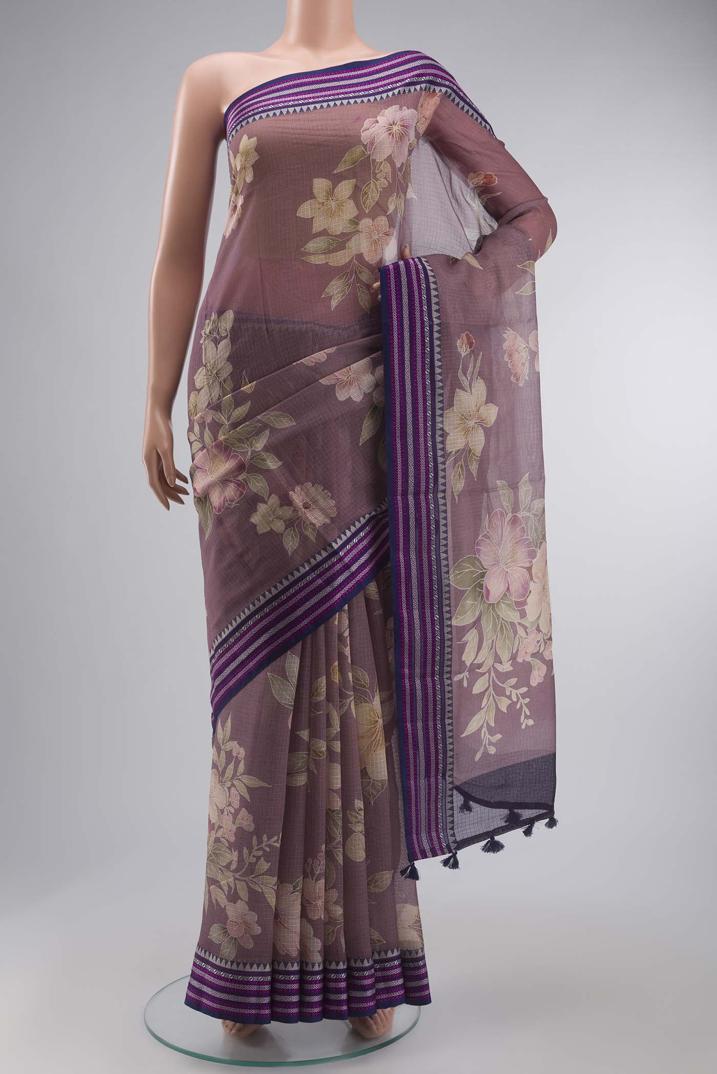 Mauve Kota Cotton Saree