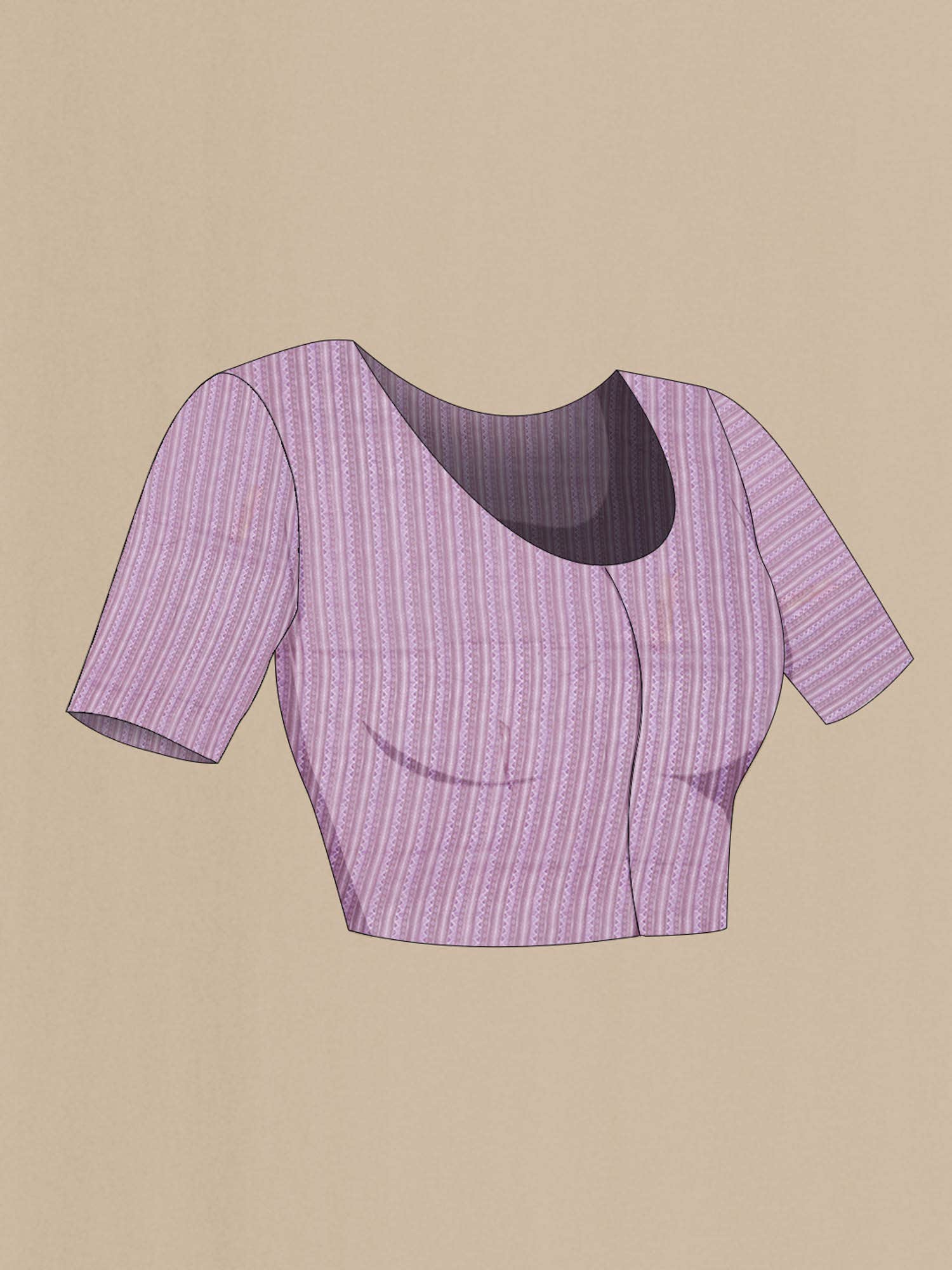 Mauve Mysore Crepe Saree - Image 6