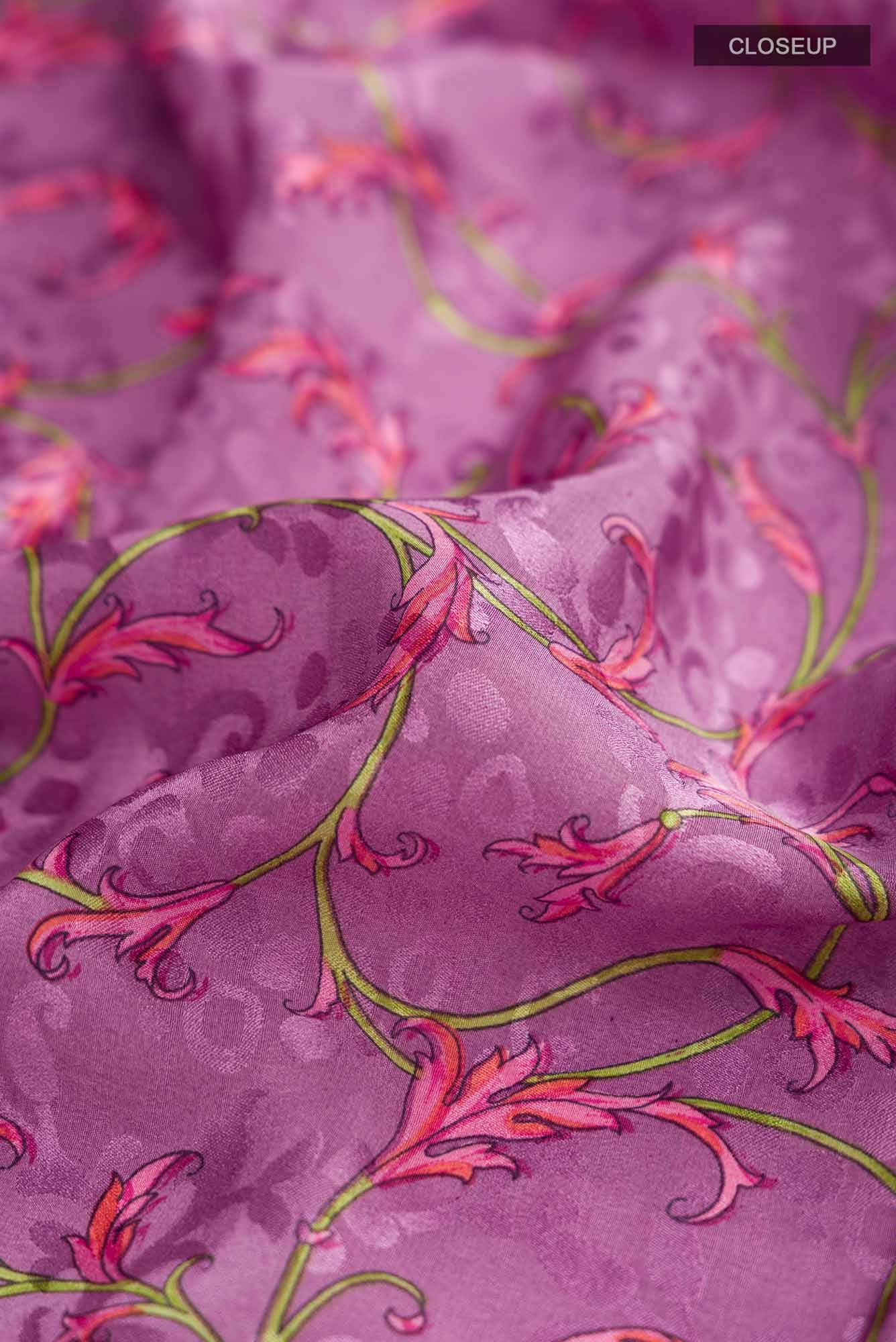 Lavender Mysore Crepe Saree - Image 2