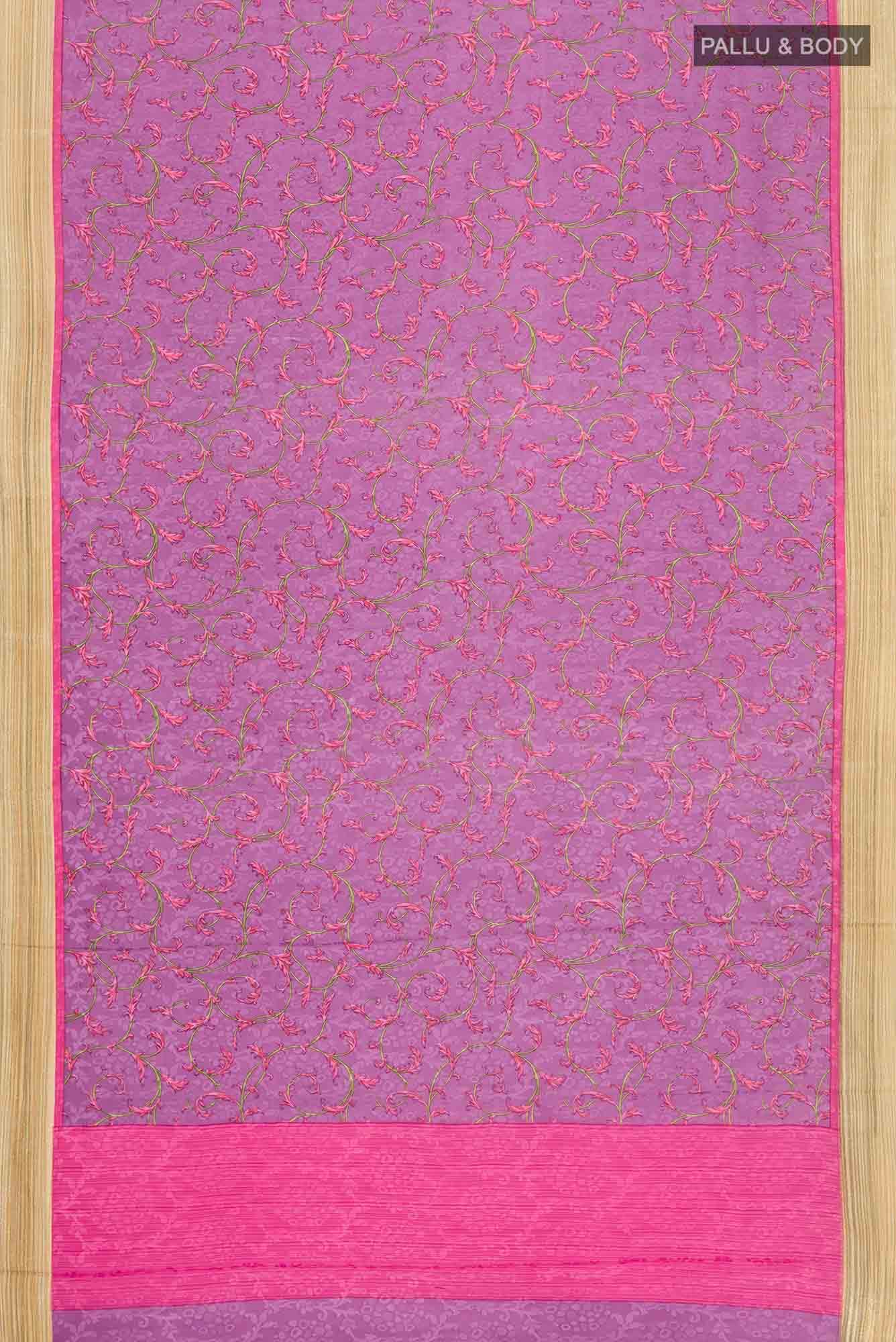 Lavender Mysore Crepe Saree - Image 3