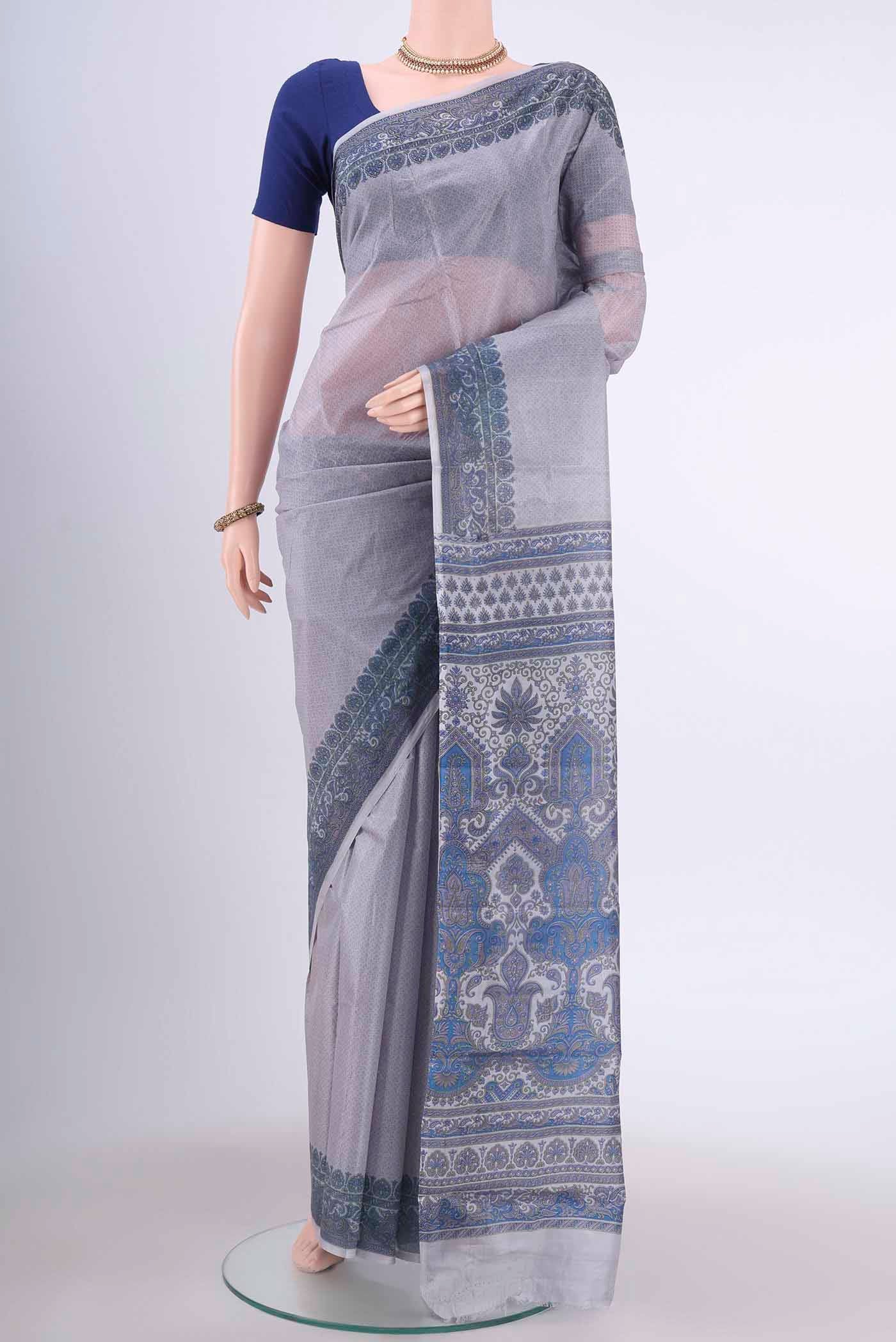 Mauve Printed Silk Saree