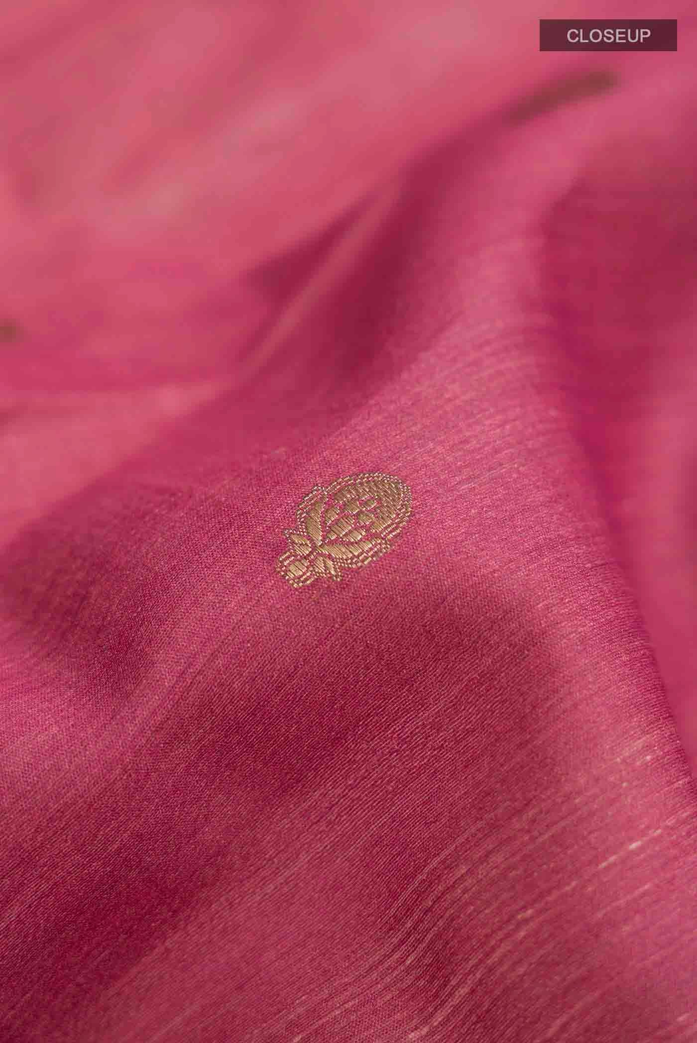 Mauve Tussar Silk Saree - Image 2