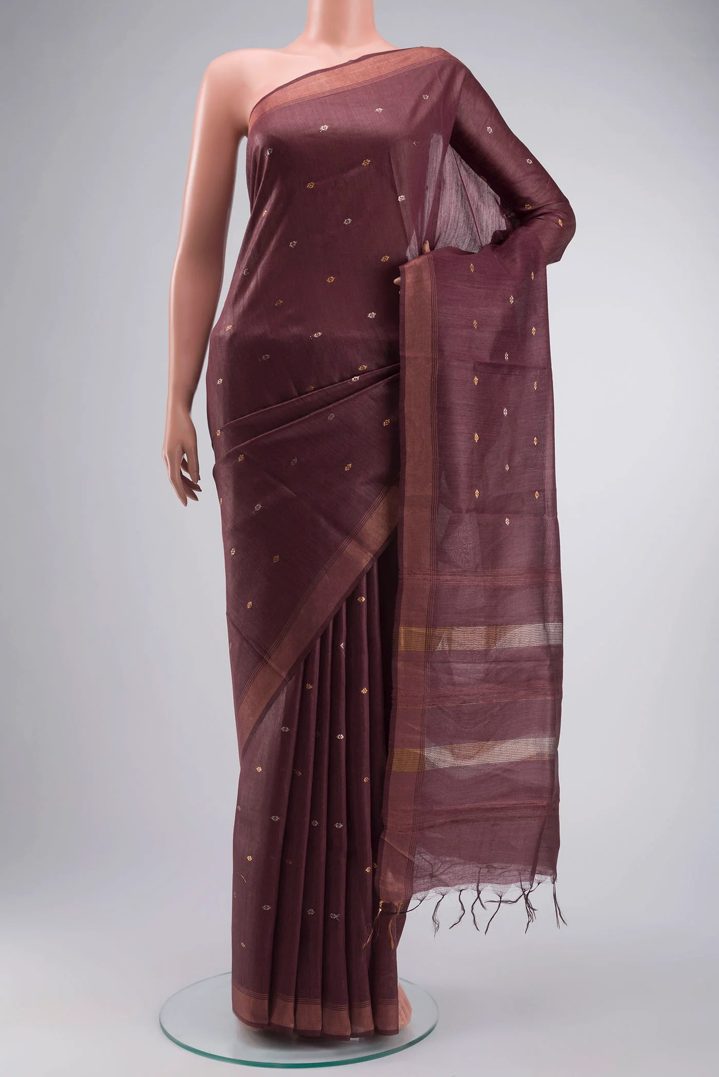 Mauve Tussar Silk Saree