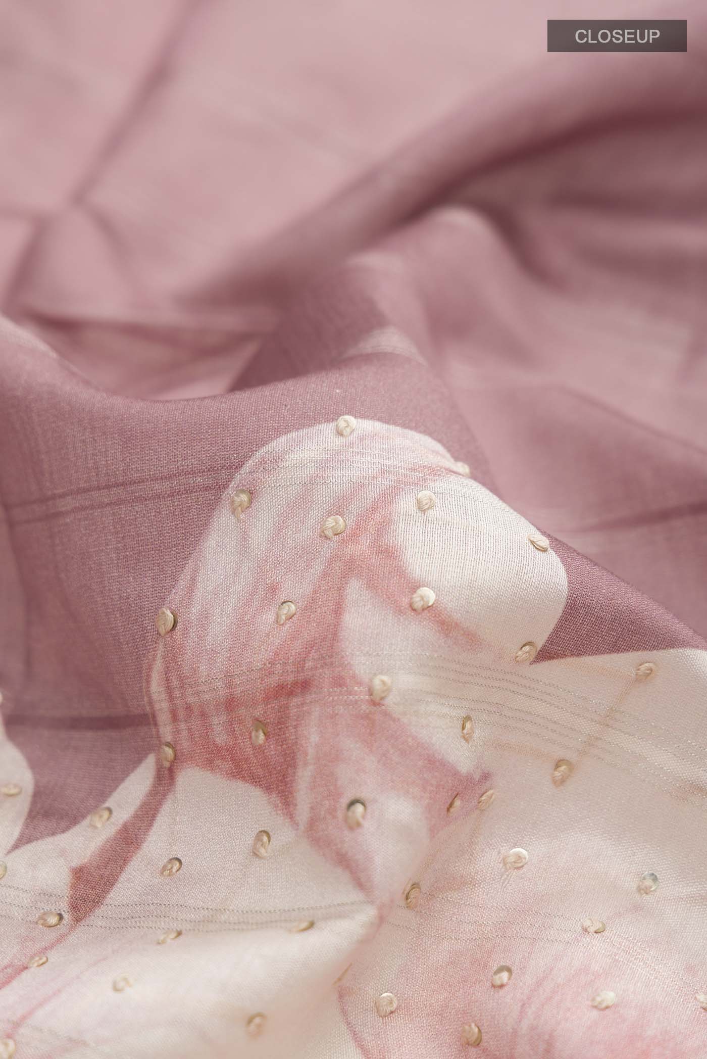Mauve Tussar Silk Saree - Image 2
