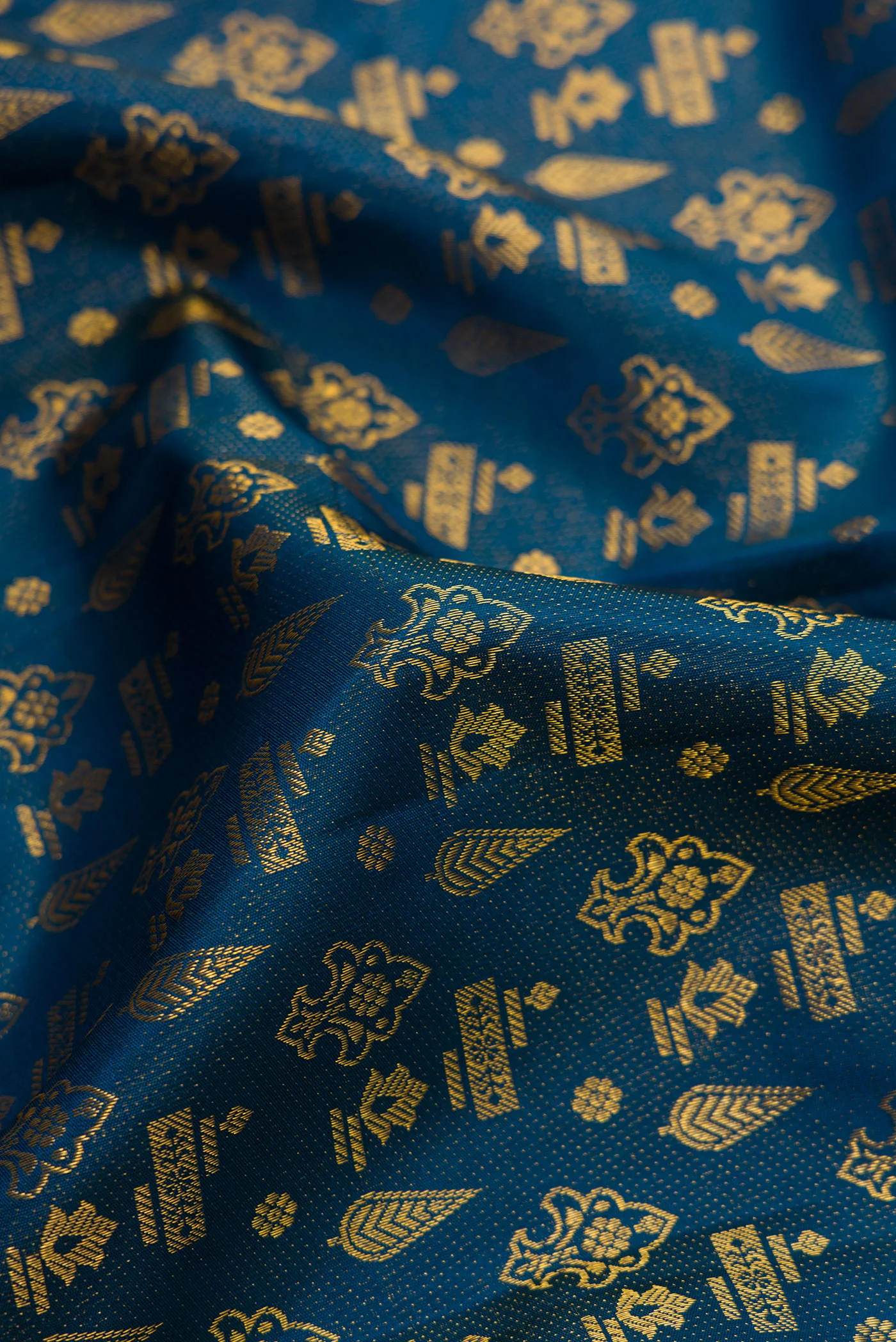 Blue Kanjivaram Silk Saree - Image 2