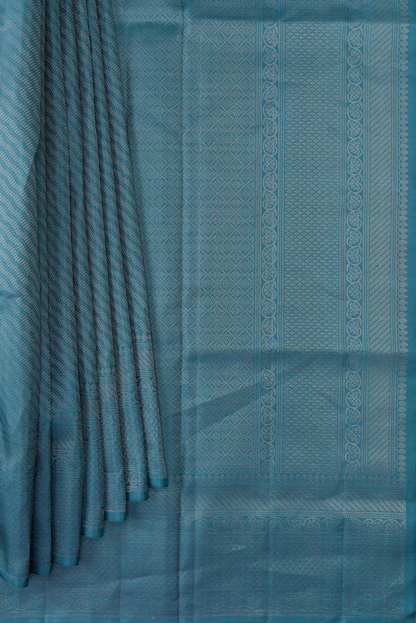 Maya Blue Soft Silk Saree - Image 4