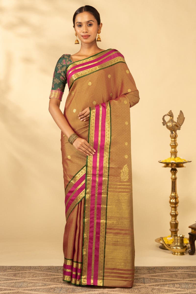 Meera-Rust Kanchipuram Silk Saree - Image 2