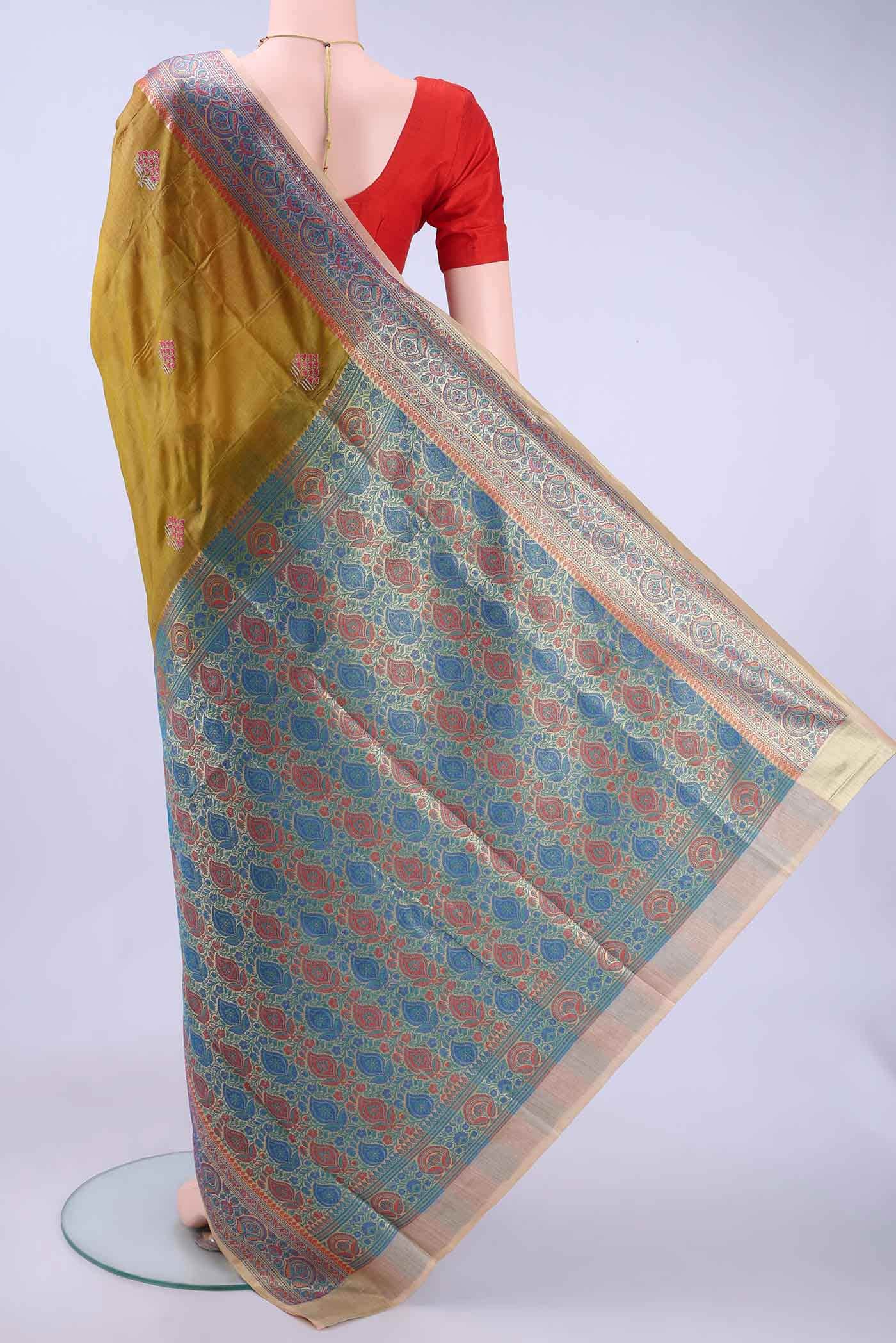 Mehandi Green Banarasi Silk Saree - Image 2
