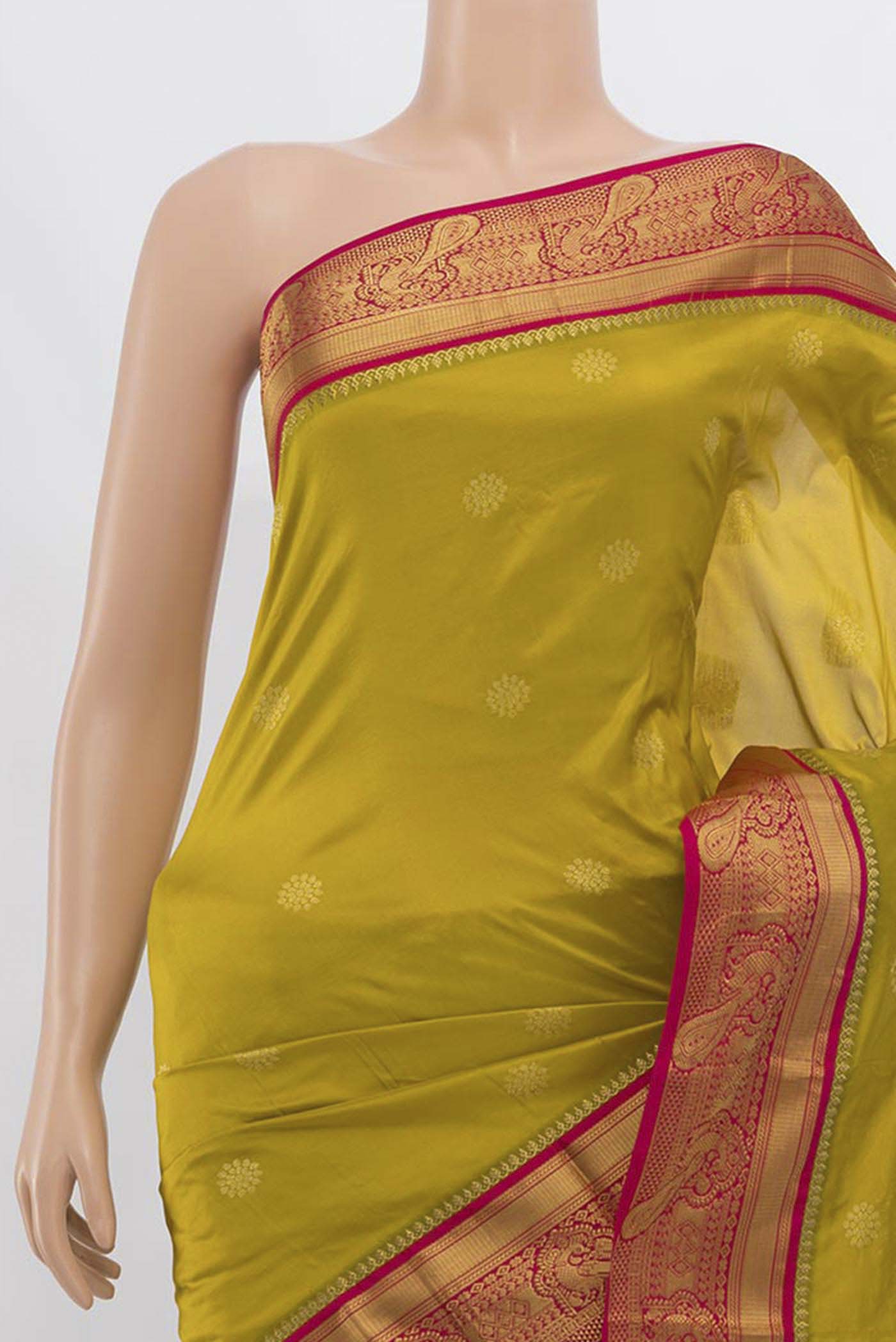 Mehandi Green Blended Bangalore Silk Saree - Image 2