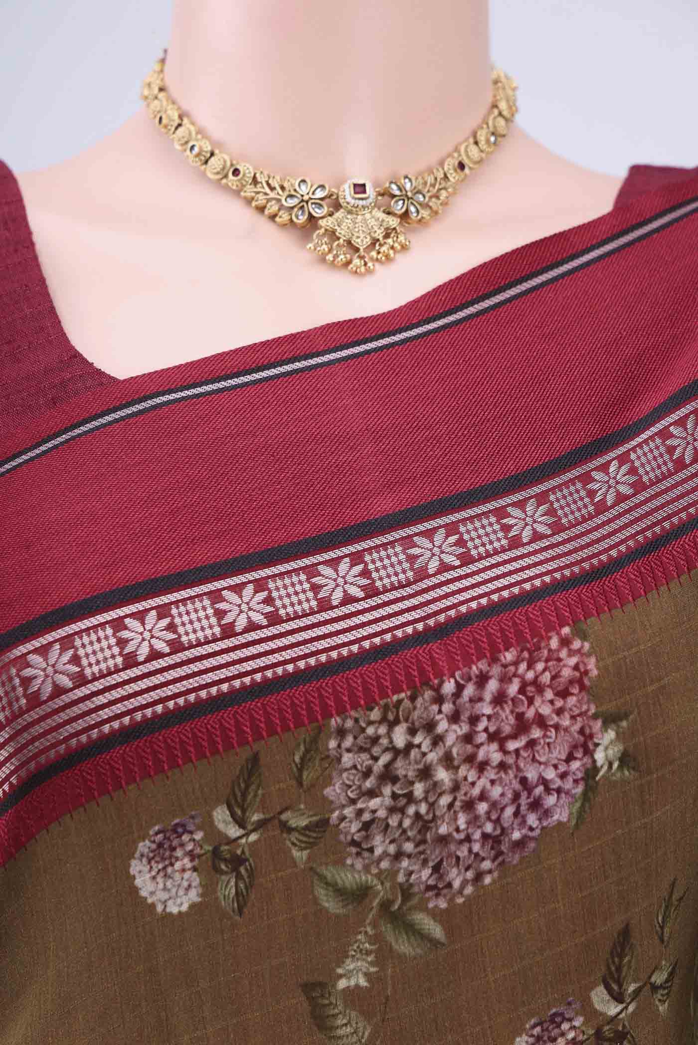 Mehandi Green Chanderi Silk Saree - Image 2