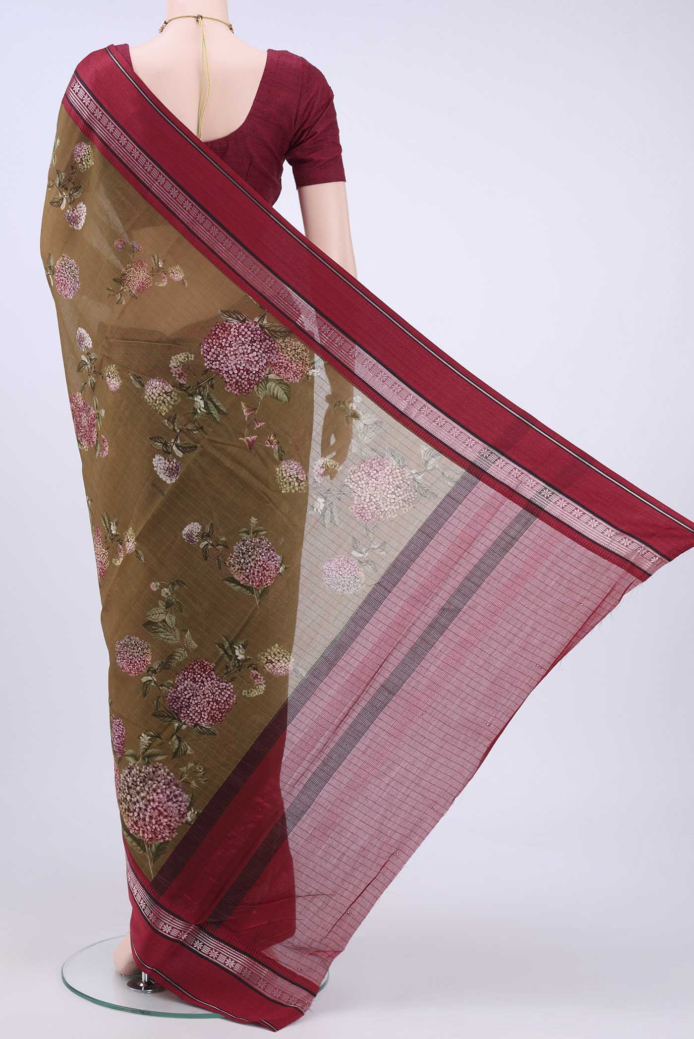 Mehandi Green Chanderi Silk Saree - Image 3