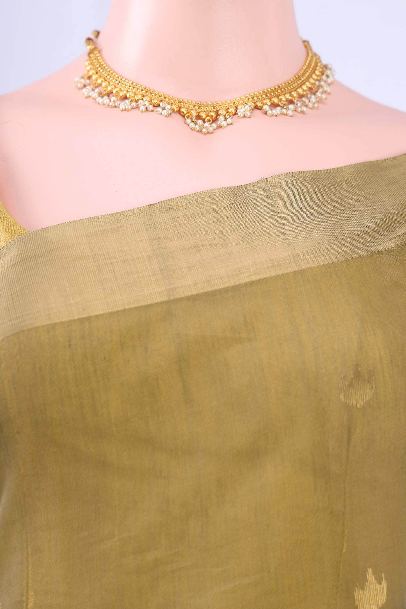 Mehandi Green Chanderi Silk Saree - Image 3