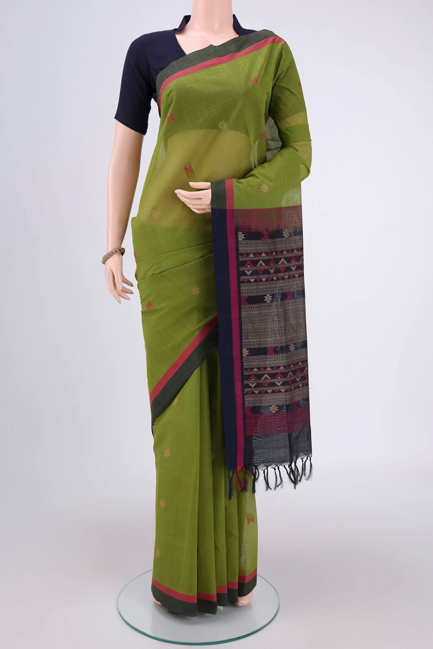 Mehandi Green Coimbatore Cotton Saree