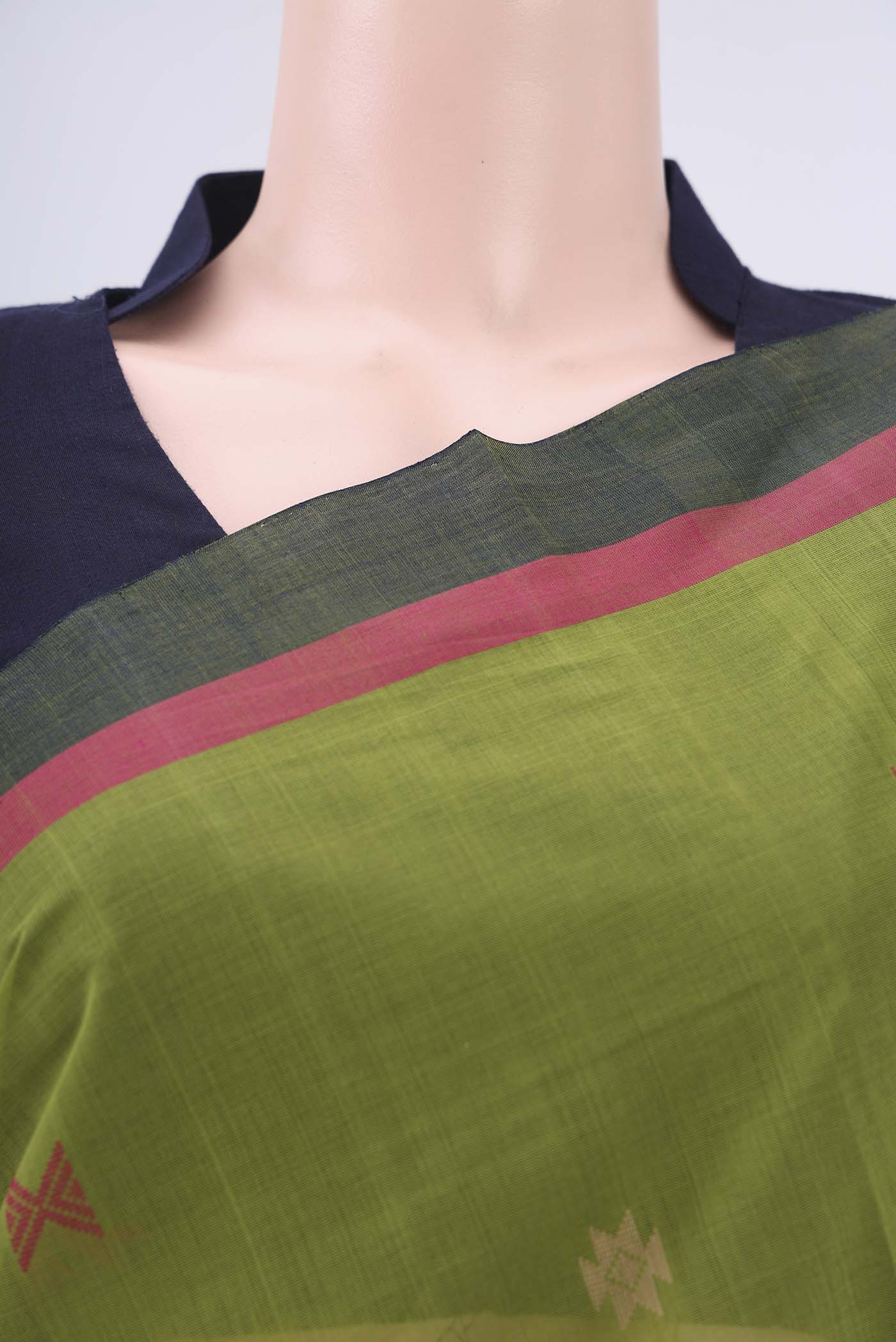 Mehandi Green Coimbatore Cotton Saree - Image 2