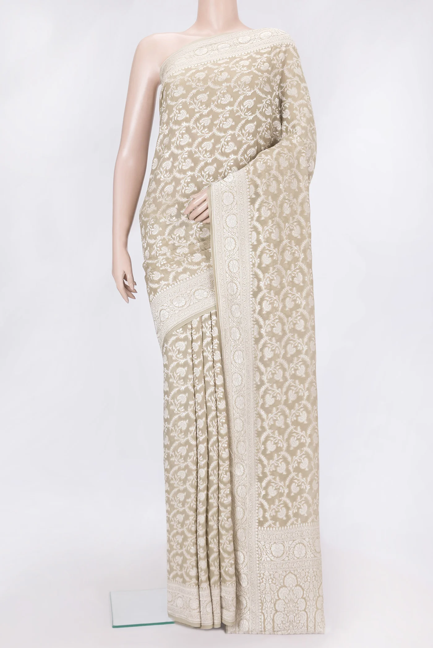 Beige Banarasi Georgette Saree