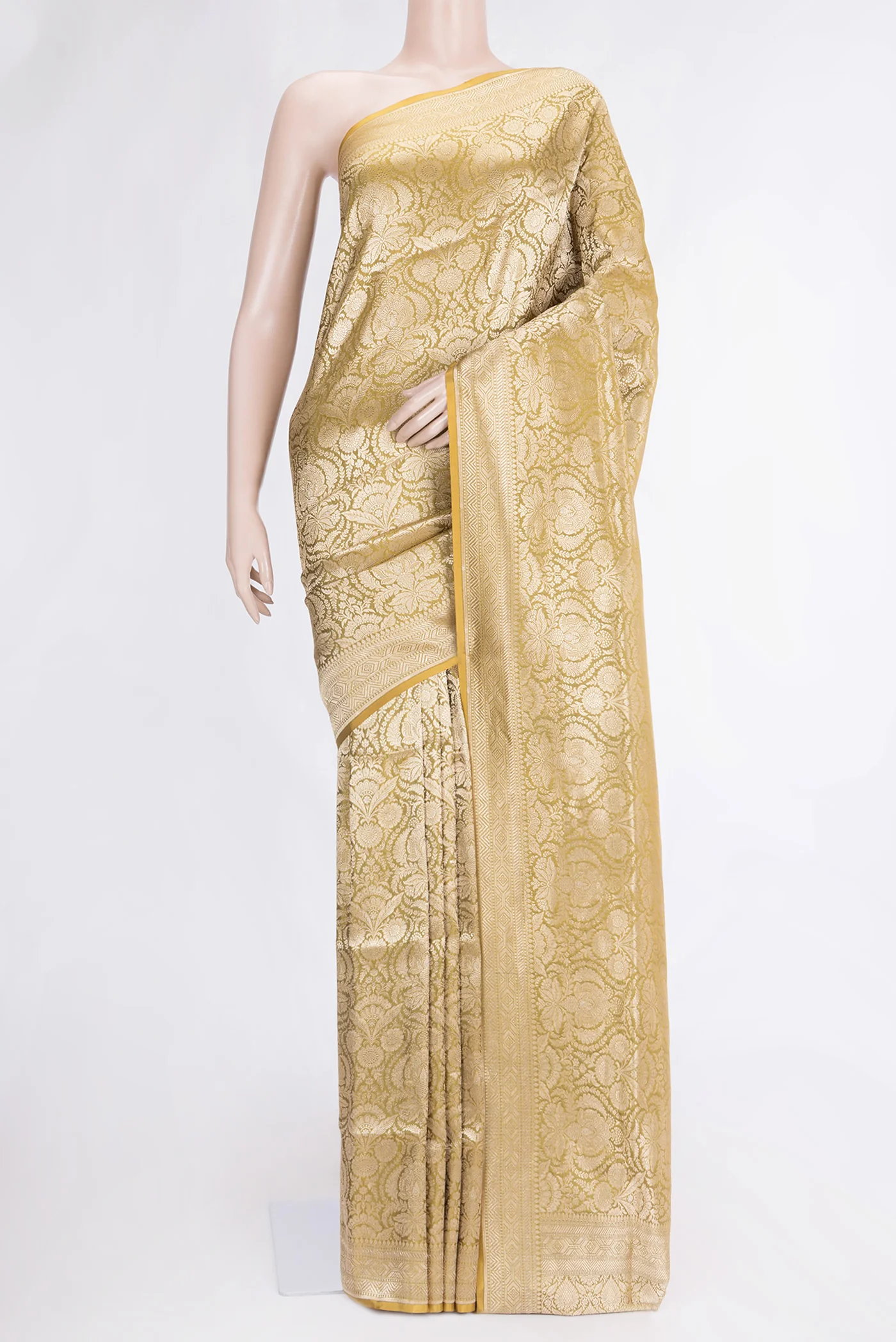 Mehandi Green Banarasi Silk Saree