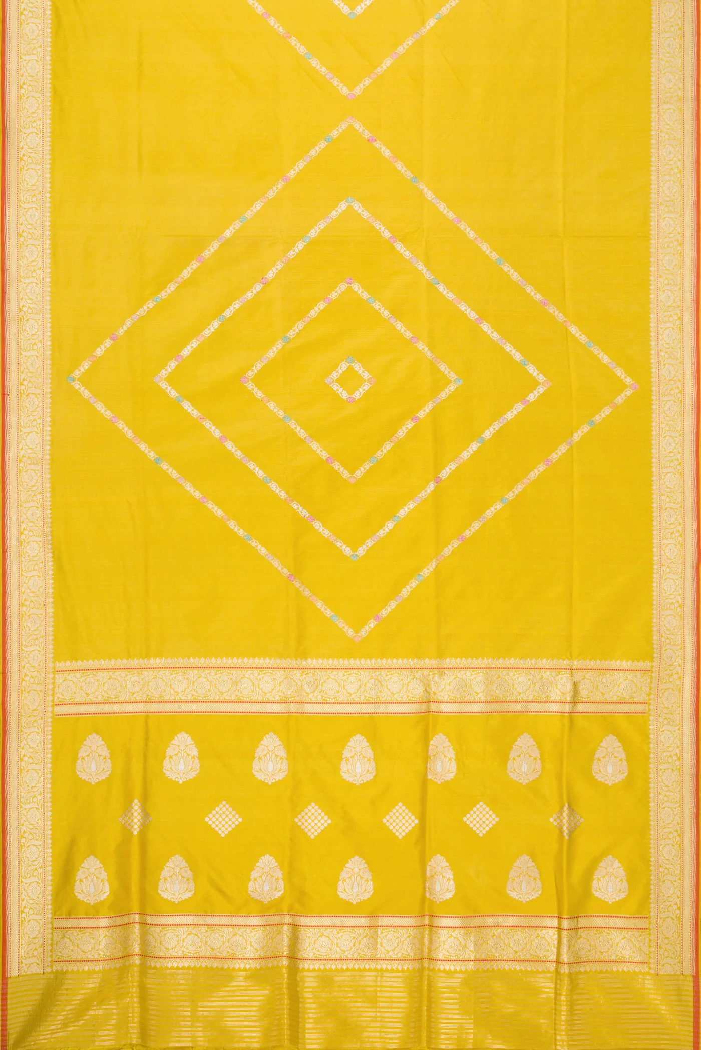 Yellow Banarasi Silk Saree - Image 6