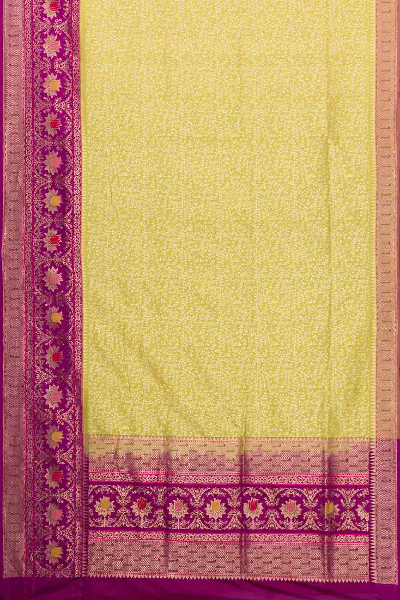 Mehandi Green Dual Tone Banarasi Silk Saree - Image 4