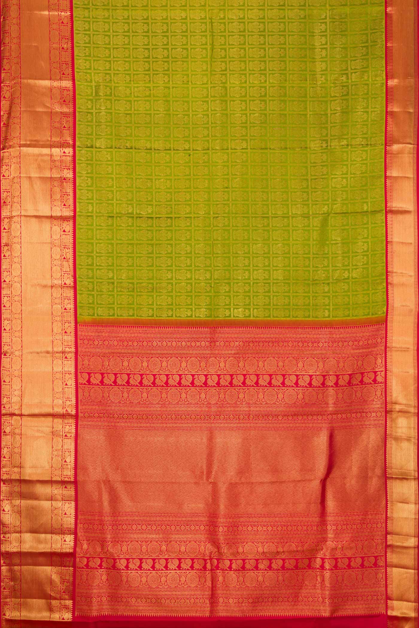 Mehandi Green Kanchipuram Silk Saree - Image 6