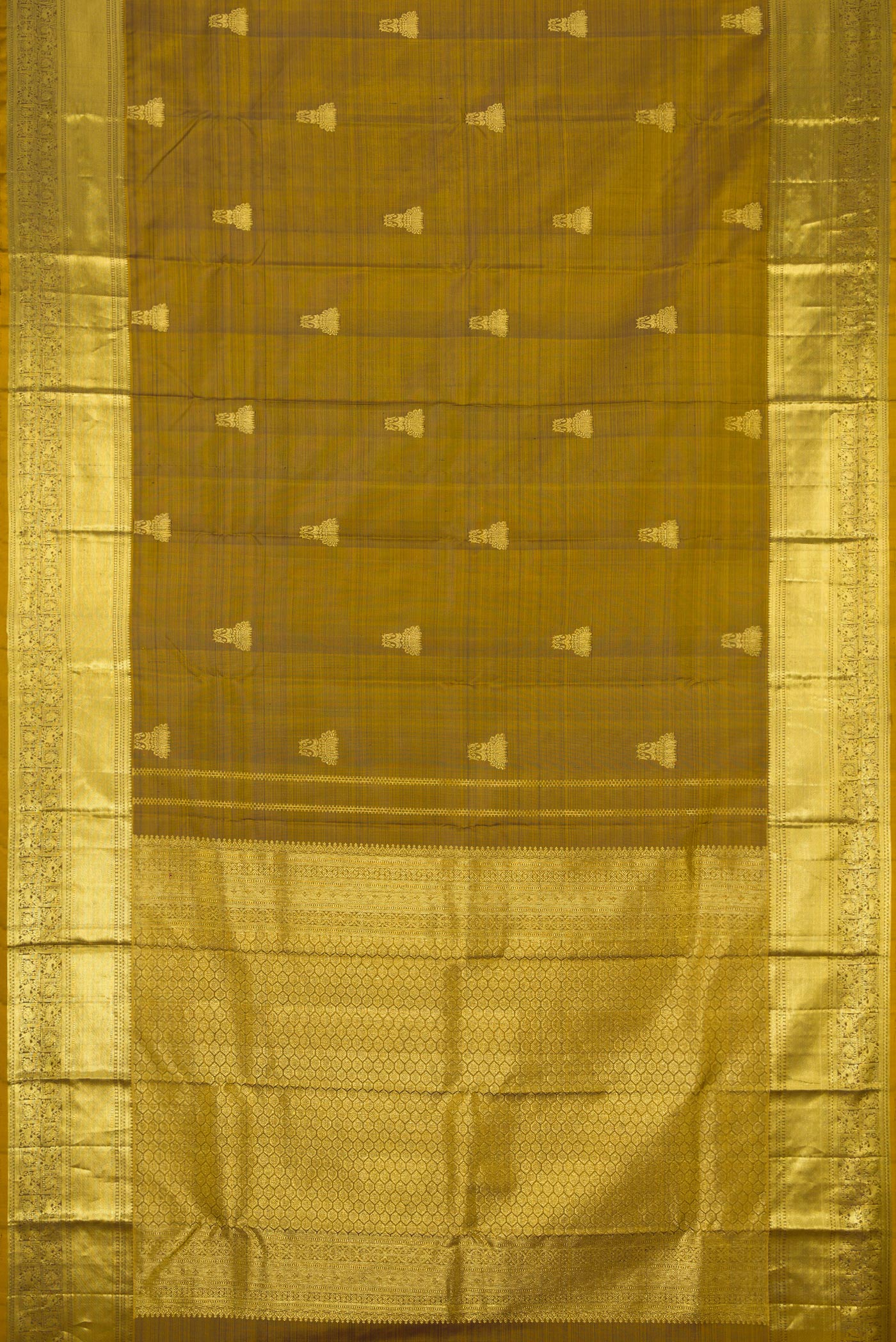 Mehandi Green Kanchipuram Silk Saree - Image 6