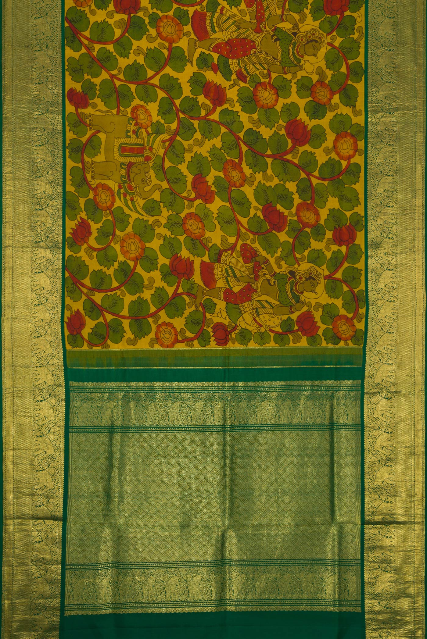 Mehandi Green Kanchipuram Silk Saree - Image 6