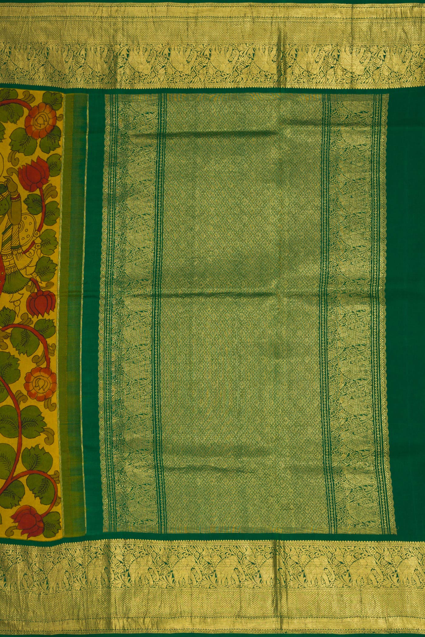 Mehandi Green Kanchipuram Silk Saree - Image 7