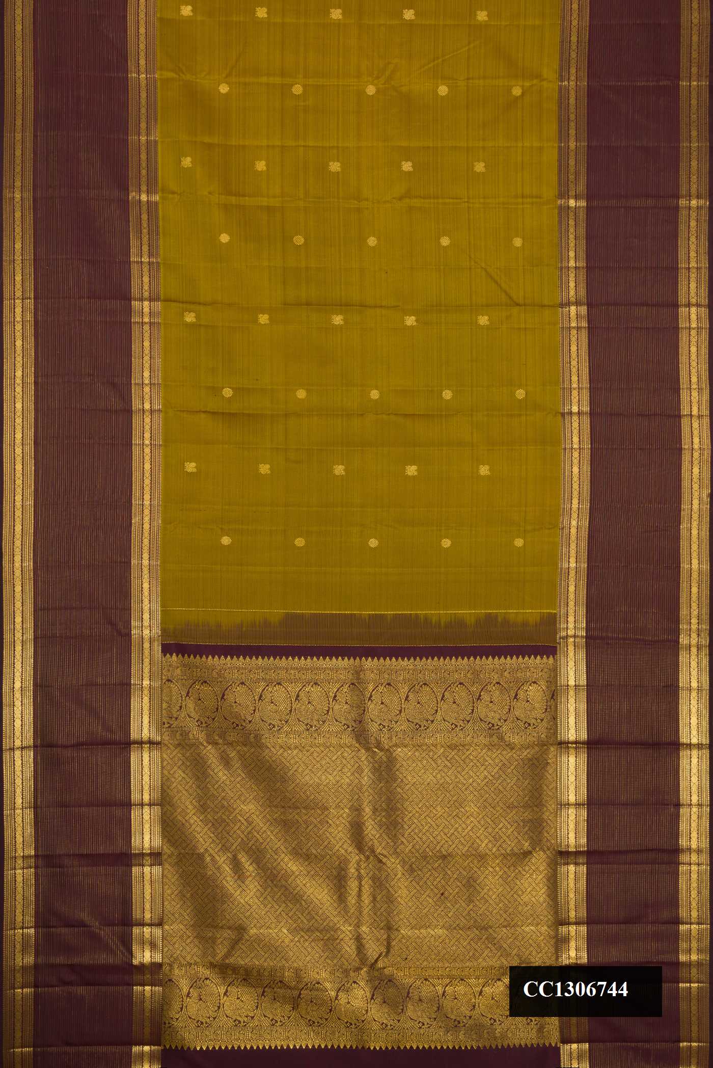 Mehandi Green Dual Tone Kanchipuram Silk Saree