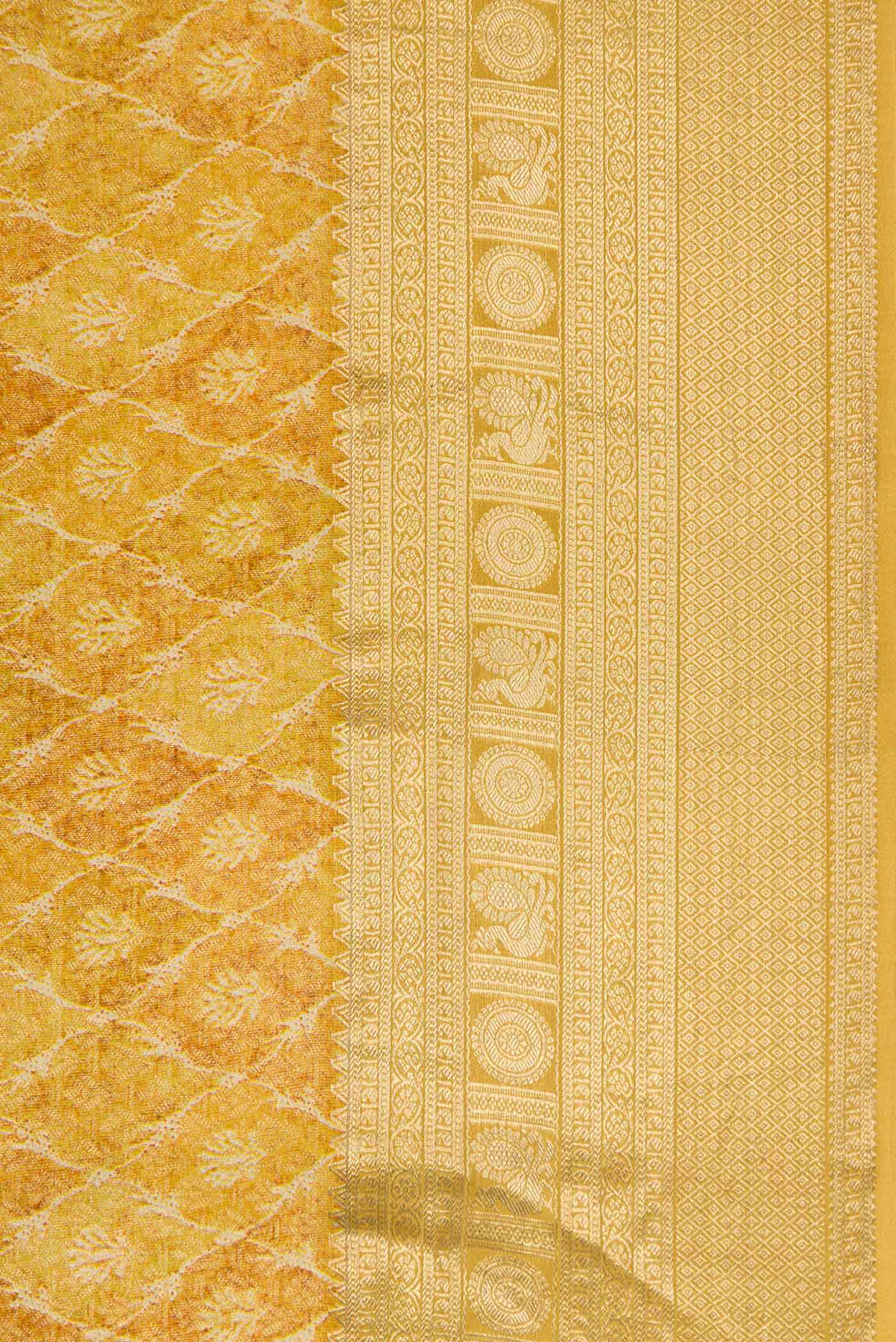 Mustard Mysore Crepe Saree - Image 3