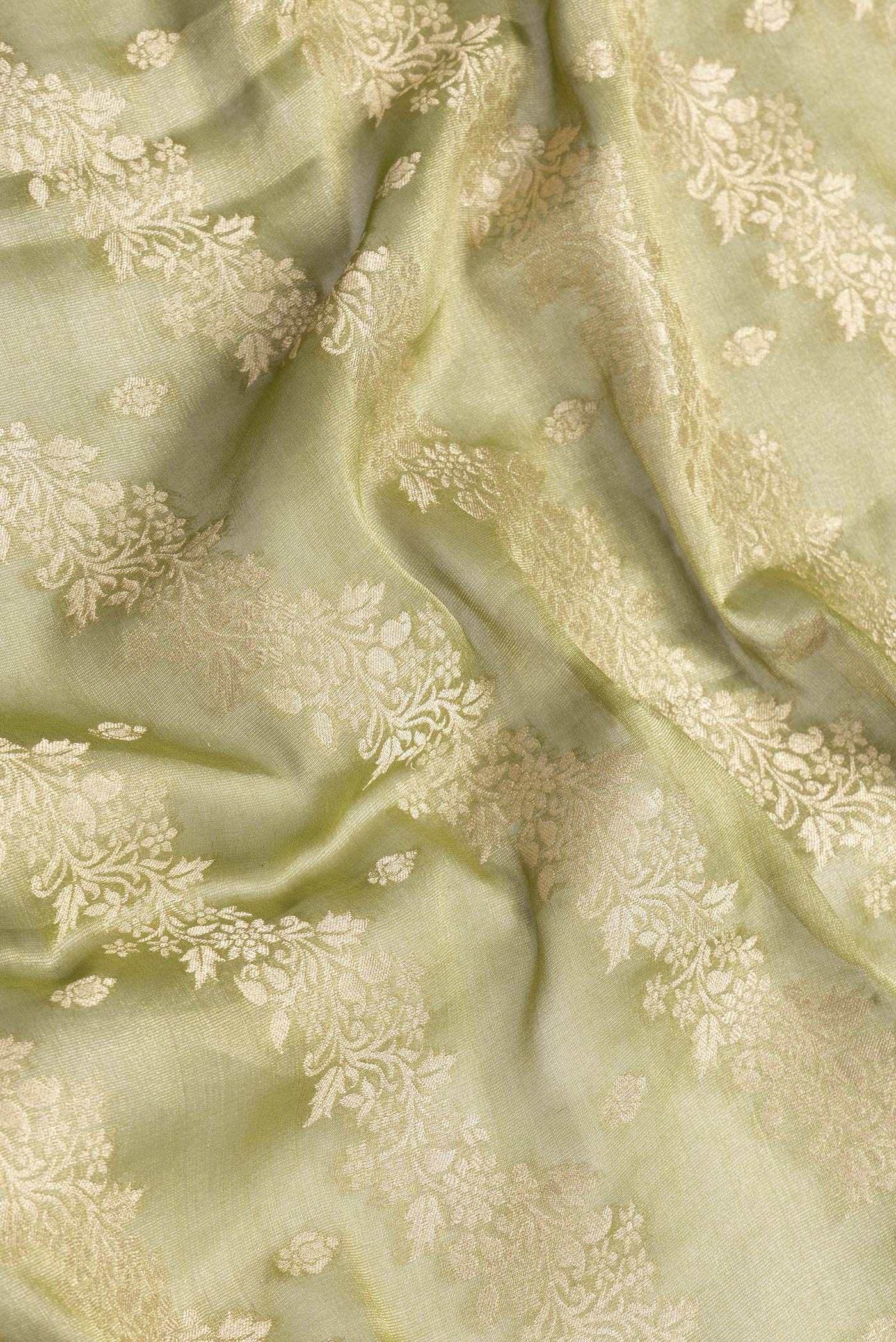 Mehandi Green Dual Tone Mysore Georgette Saree - Image 2
