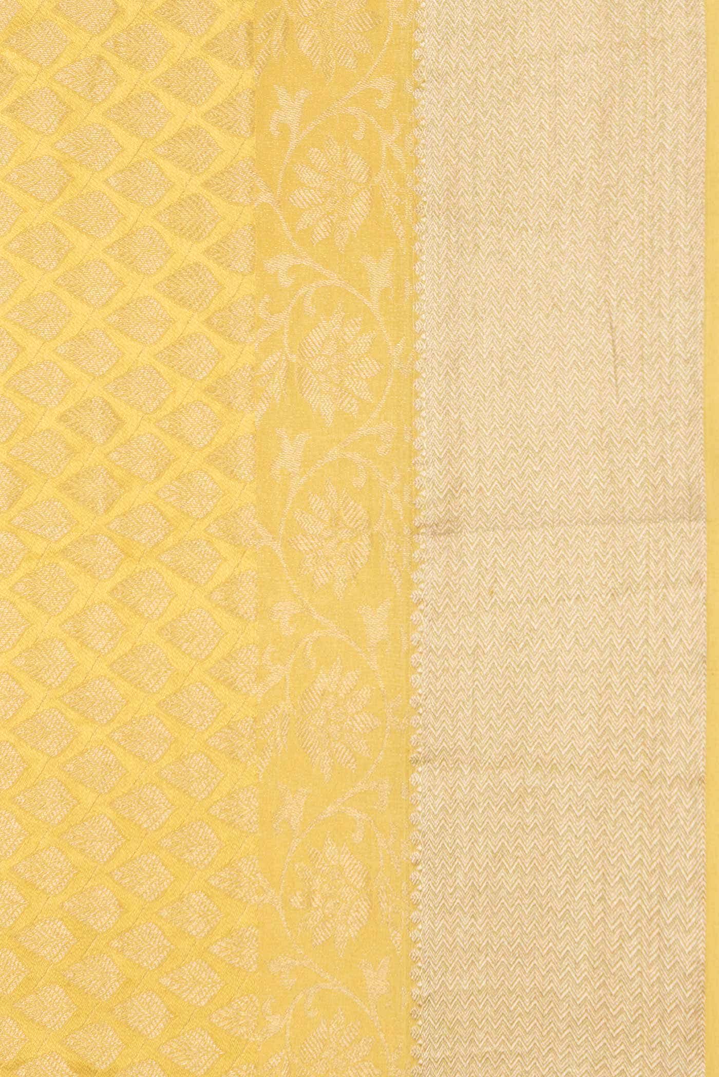 Yellow Mysore Crepe Saree - Image 3