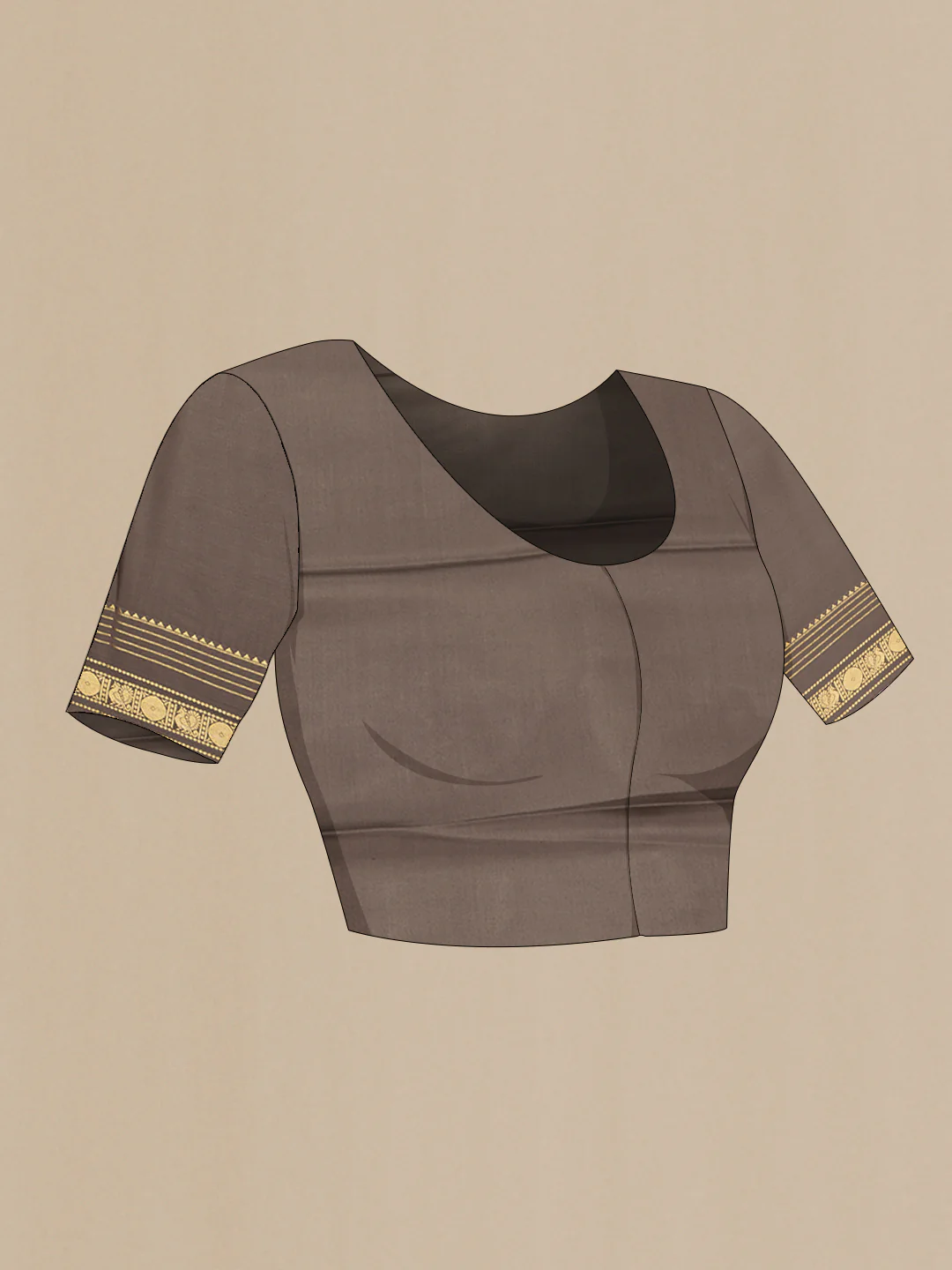 Brown Mysore Crepe Saree - Image 5