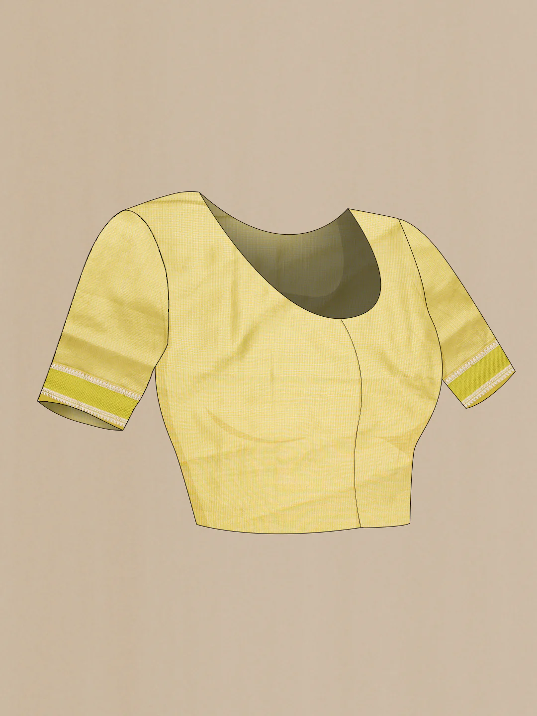 Yellow Organza Silk Saree - Image 4