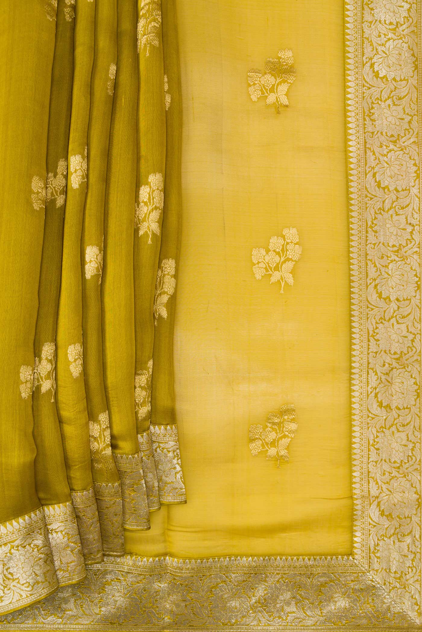 Mehandi Green Organza Silk Saree - Image 4