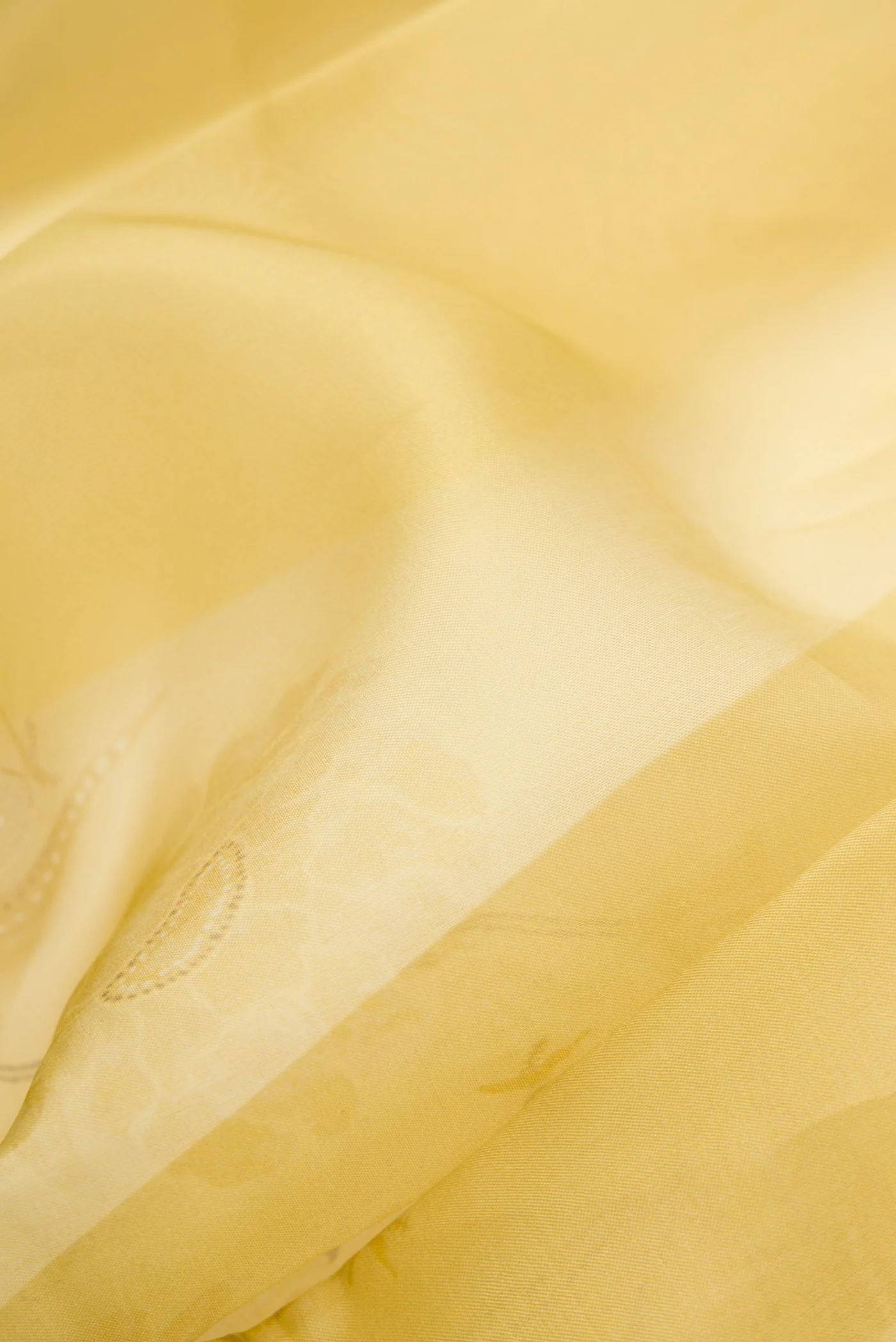 Yellow Organza Silk Saree - Image 2
