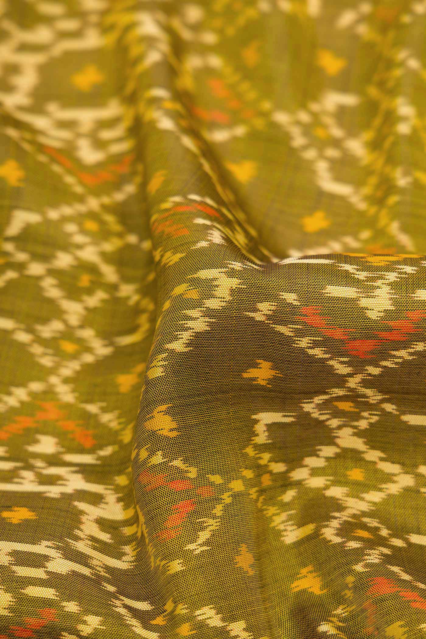 Mehandi Green Dual Tone Rajkot Patola Silk Saree - Image 2