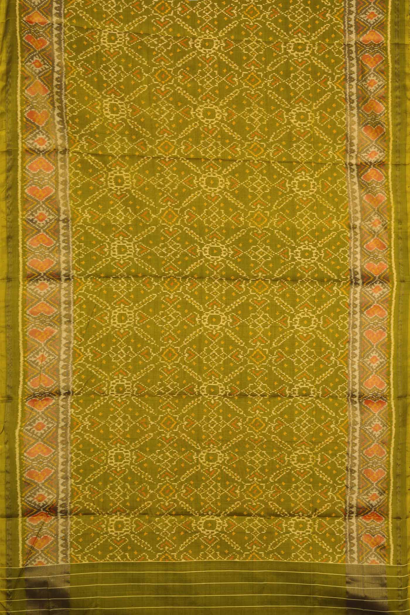 Mehandi Green Dual Tone Rajkot Patola Silk Saree - Image 6