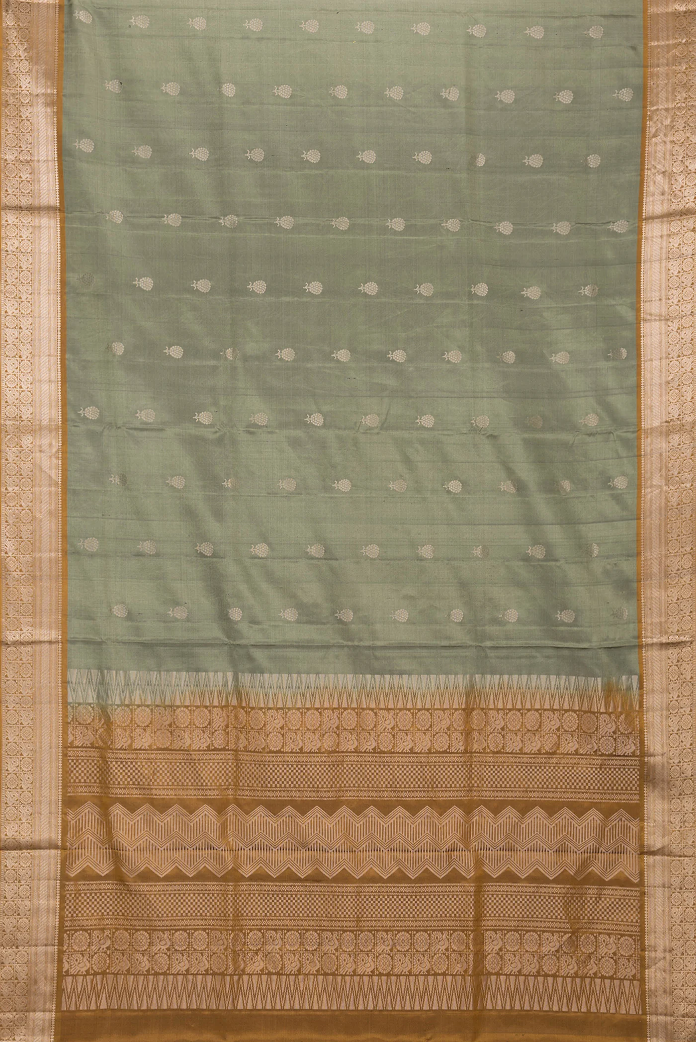 Davys Grey Soft Silk Saree - Image 6