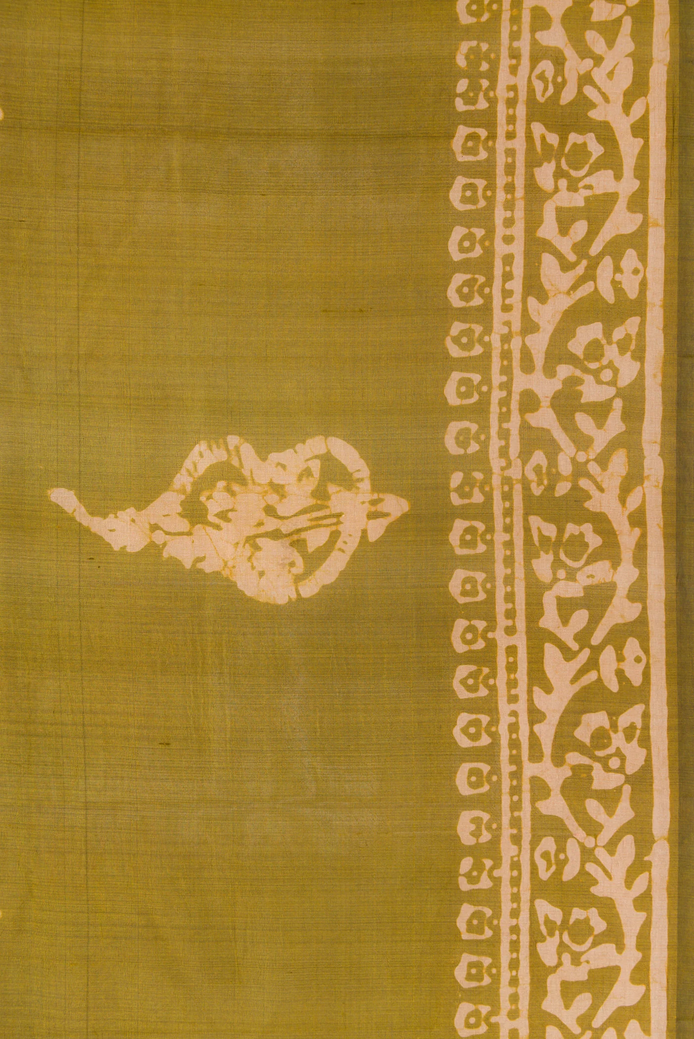 Mehandi Green Printed Silk Saree - Image 3