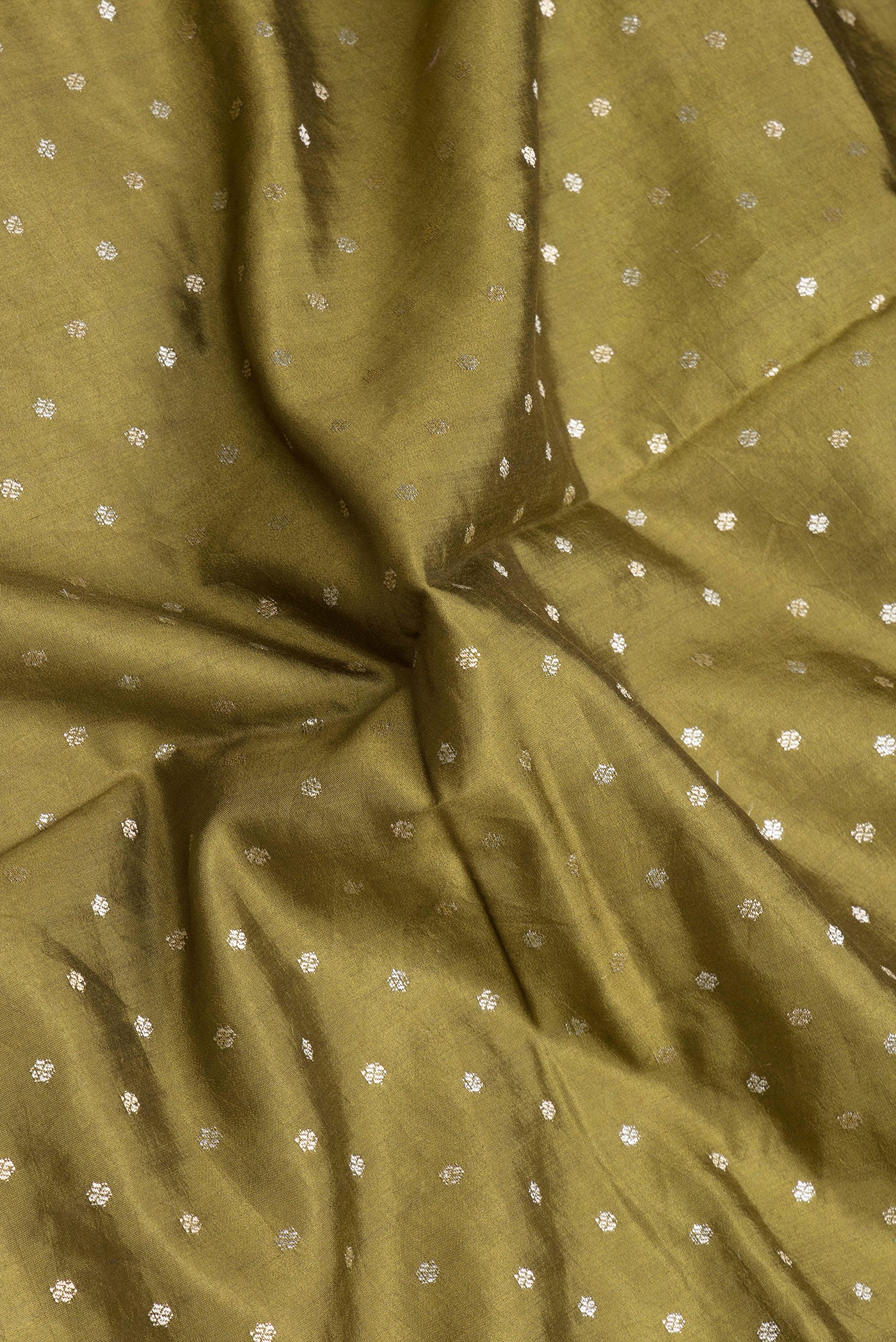 Mehandi Green Banarasi Raw Silk Saree - Image 2