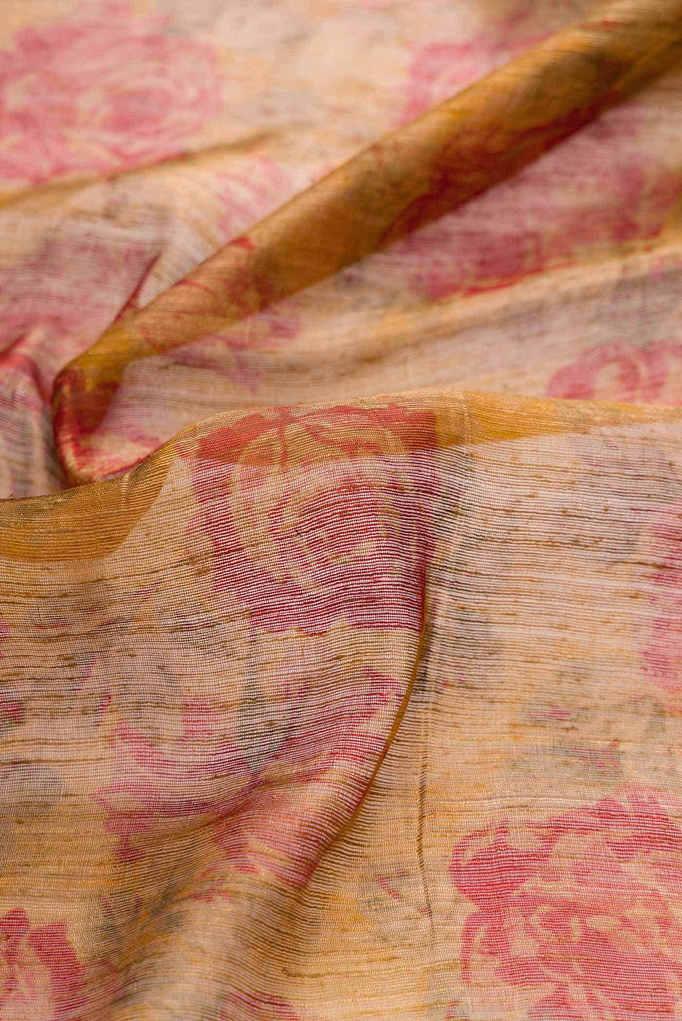 Mehandi Green Dual Tone Tussar Silk Saree - Image 2
