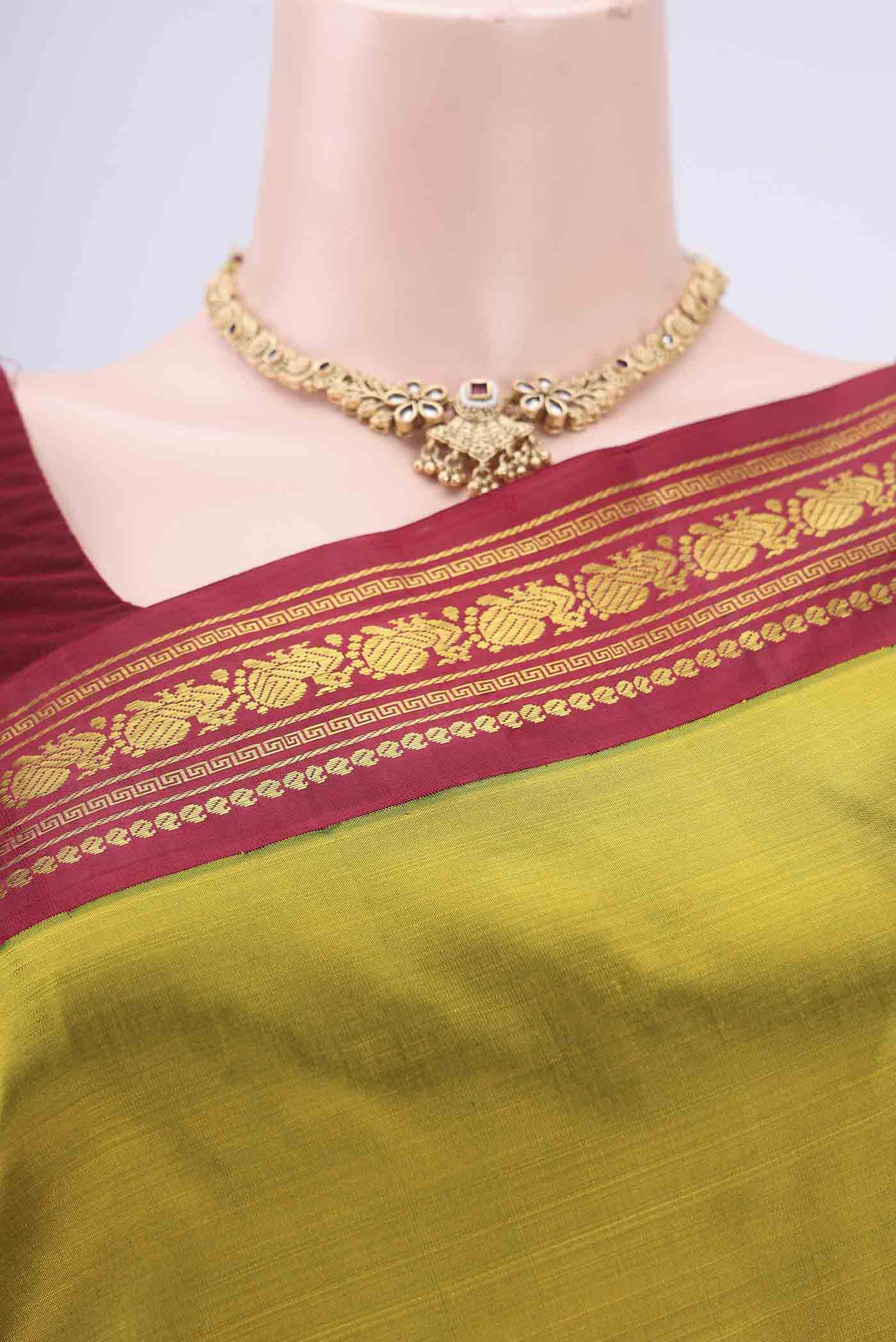 Mehandi Green Kanchipuram Silk Saree - Image 2