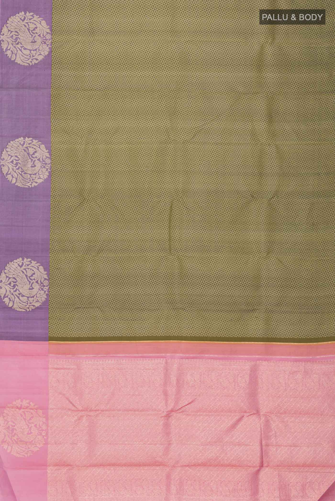 Mehandi Green Kanchipuram Silk Saree - Image 6